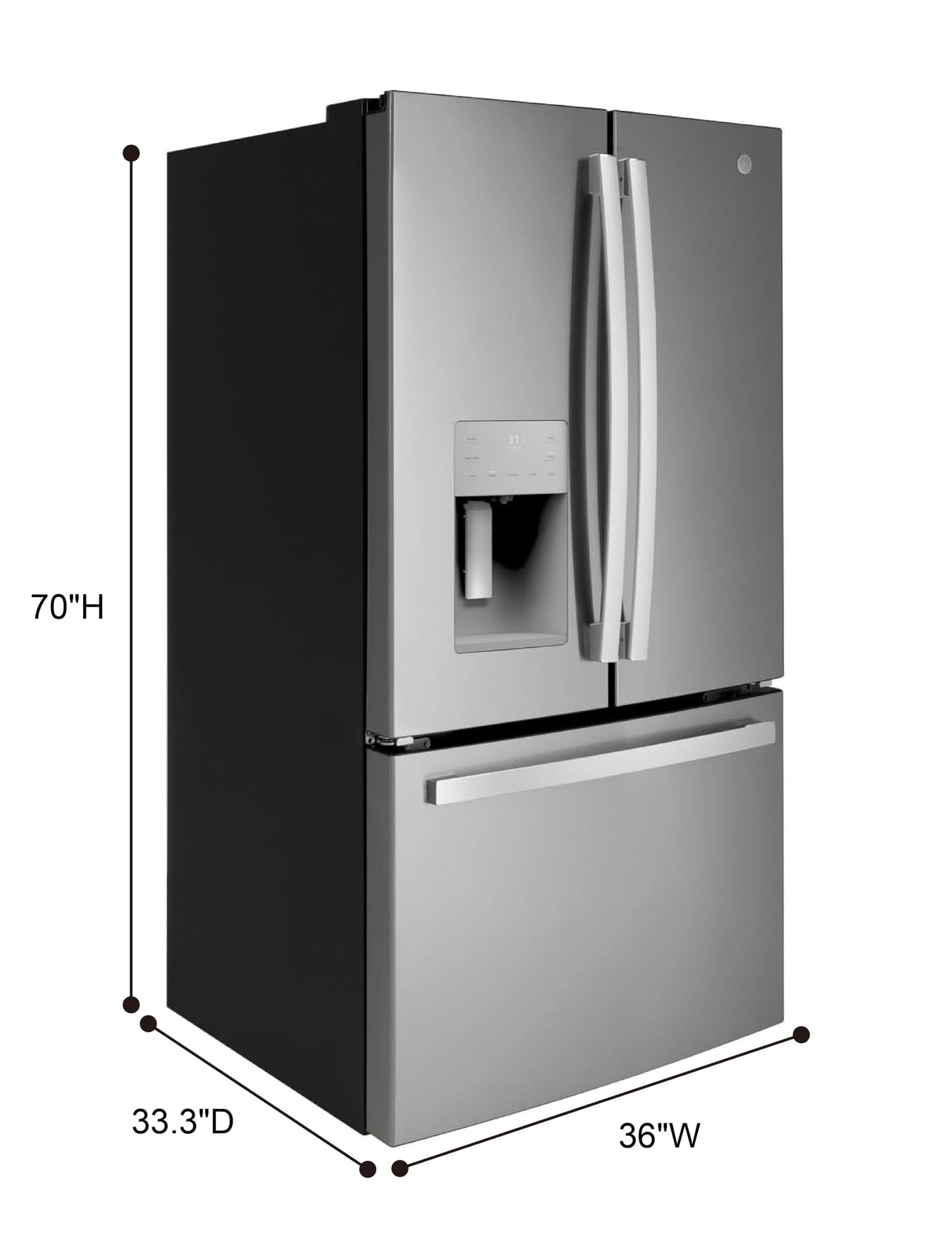 GE 25.6 Cu. Ft. Fingerprint Resistant French-Door Refrigerator