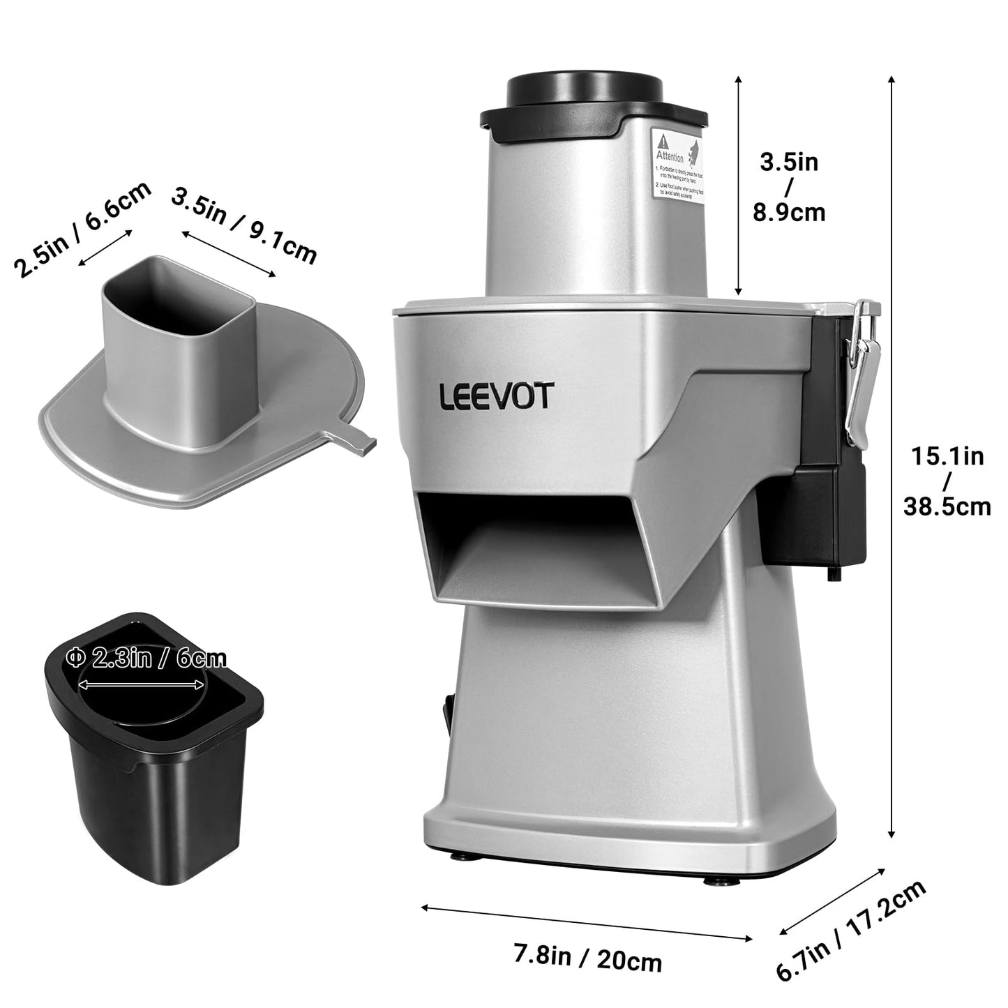 LEEVOT Commercial Vegetable Chopper 200W, Electric Food Processor for Slicing Dicing Shredding, Professional Veggie Cutter for Restaurant, Hotel School, Cafeteria, French Fry, Cheese Grater