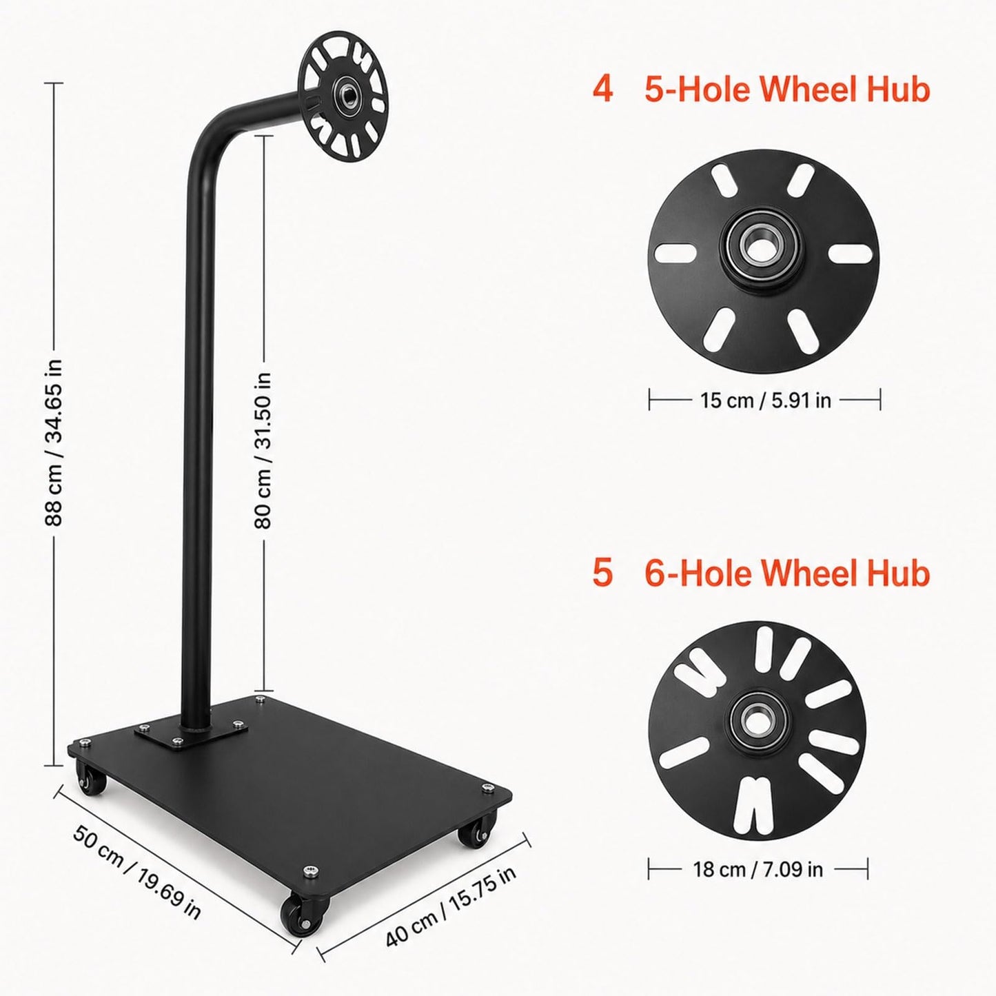 Rotating Tire Wheel Display Stand, Black Iron Rim Display Rack with Premium Bearings, Stable Holder for Auto Shop, Tire Store, Wheel Showroom, Garage, Wall Mount, Bench or Floor Use Optional(Shape 3)