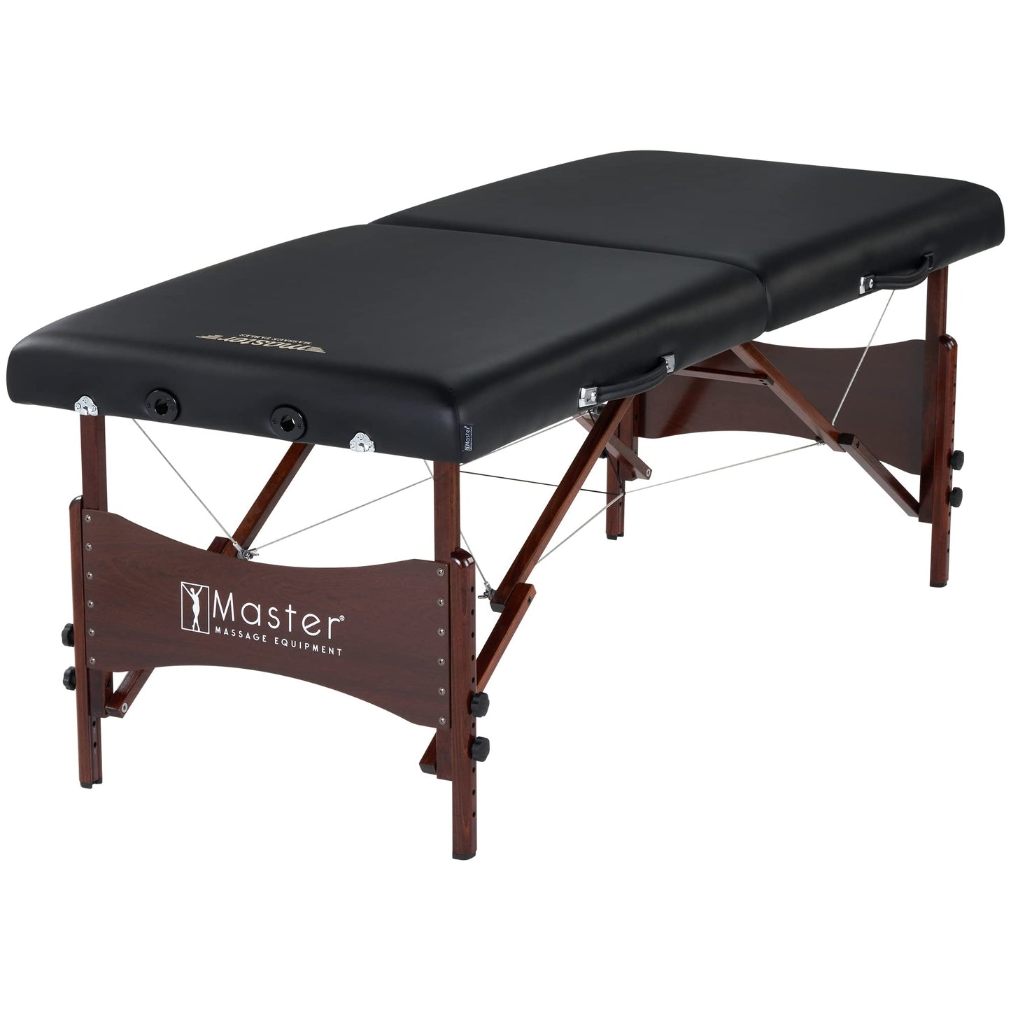 Master Massage 30" Newport Massage Table Beauty Bed Package with Extra MusicMaster Universal/Cresenct Sound Face Cradle Cushion- Black