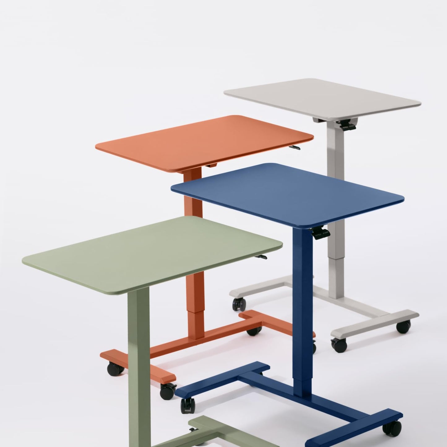 TopJob ANYDESK FOLD Mobile Standing Desk, Portable with Lockable Wheels, Foldable Stand Desk, Rolling Computer Workstations, Used for Home, Couch Side Table, Bedside Table in Bed Room Kitchen