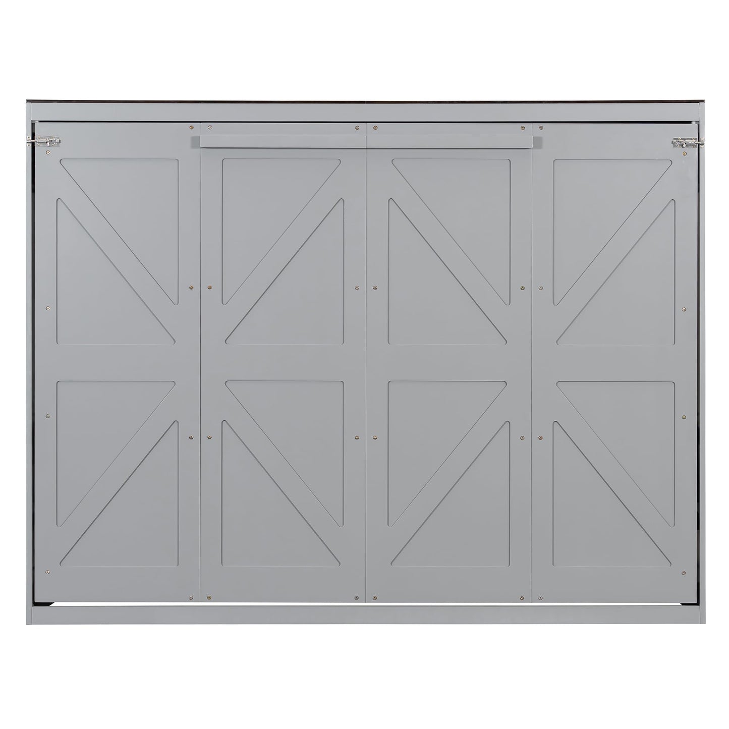 Merax Queen Murphy Bed Wall Bed with USB Ports, Foldable Cabinet Bed Frame, Space Saving Hideaway Bed with Wooden Slats, No Box Spring Required for Guest Room, Apartment, Queen