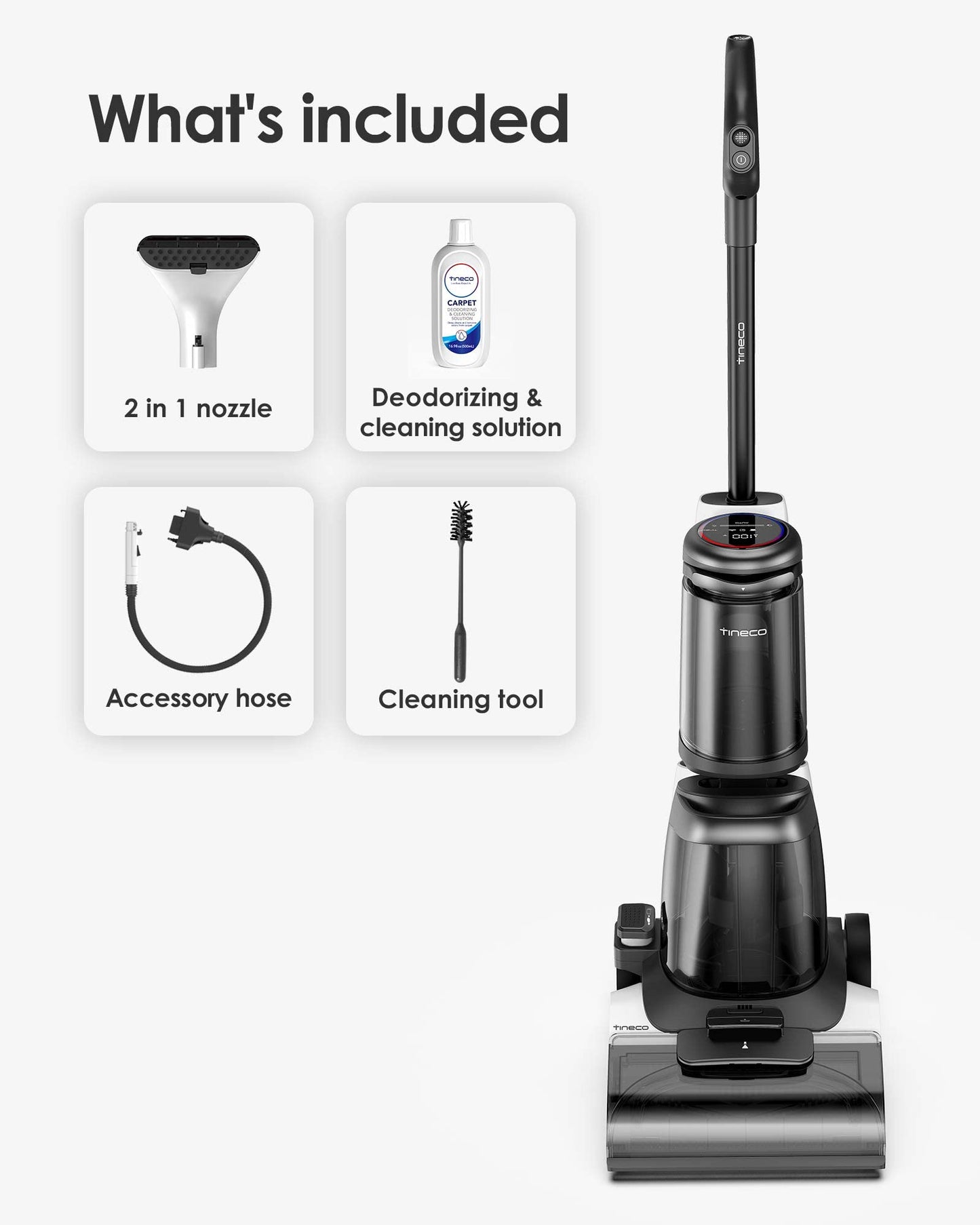 Tineco CARPET ONE Smart Carpet Cleaner Machine, Lightweight Carpet Shampooer and Portable Upholstery Cleaner with LED Display, Pet Carpet Cleaner with Spot Cleaner