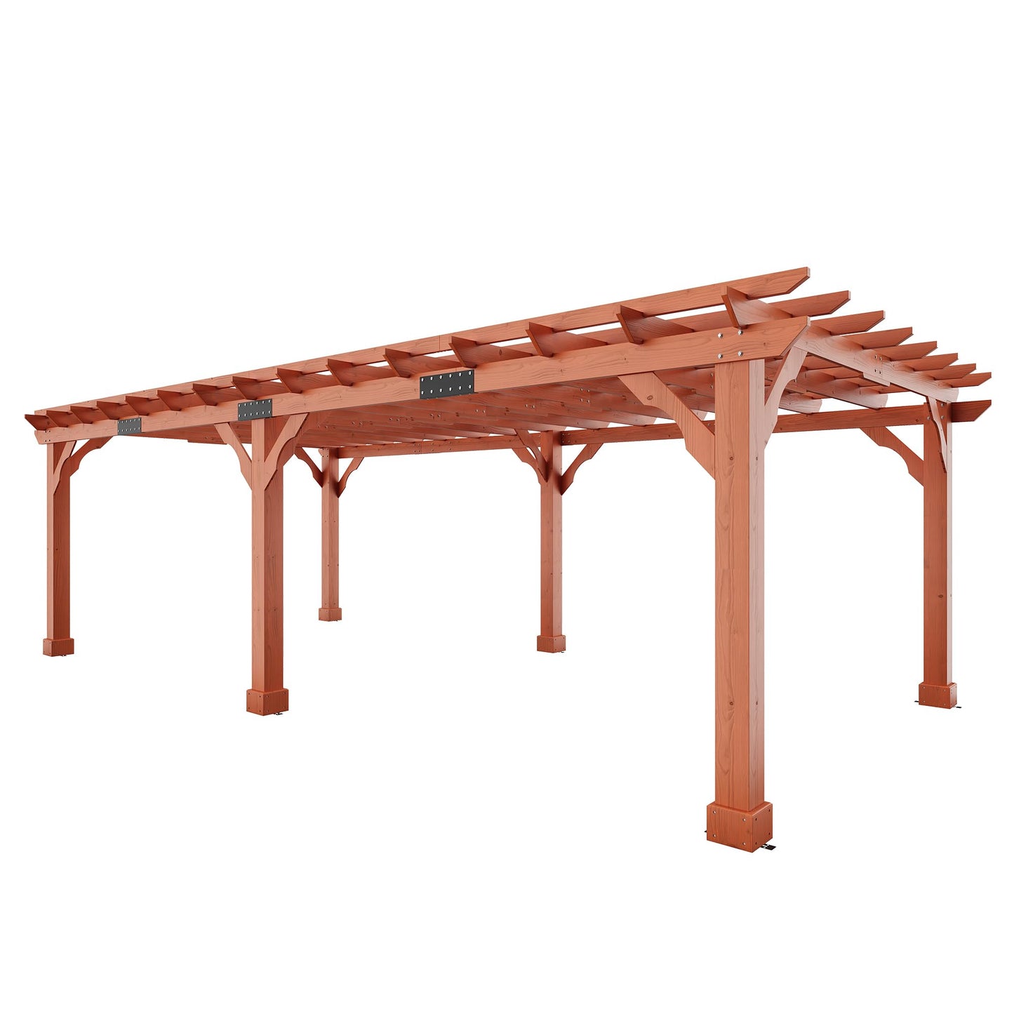 AMERLIFE 12x24 FT Outdoor Wooden Pergola, Large Wood Pergola for Backyard & Patio, Solid Cedar Wood Gazebo Structure with Flip Roof Design for Garden, Poolside & Outdoor Entertaining