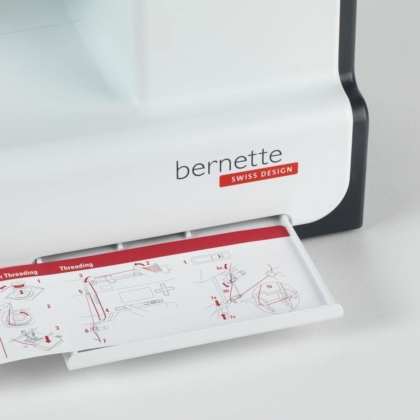Bernette B33 Swiss-Designed Mechanical Sewing Machine | 15 Stitches, Semi‑Automatic Needle Threader, 5 mm Stitch Width, 2‑Step Presser Foot Lift, Manual Thread Cutter