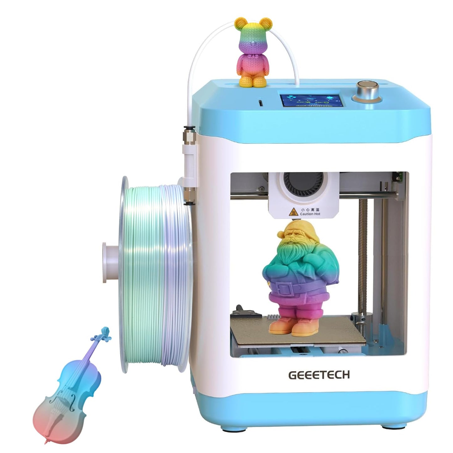3D Printer for Kids and Beginners,Geeetech Mini 3D Printers with Auto Leveling,High Speed and Fully Open Source,Fully Assembled Direct Drive Extruder,for Home and School,Print Area 3.94×4.33×3.94 in