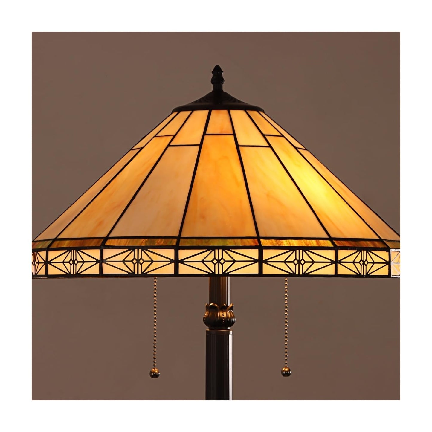 Chloe Lighting Tiffany-Style Floor Lamp, 2 Light, 18in Wide, Blackish Bronze, Multicolor, Model CH31315MI18-FL2