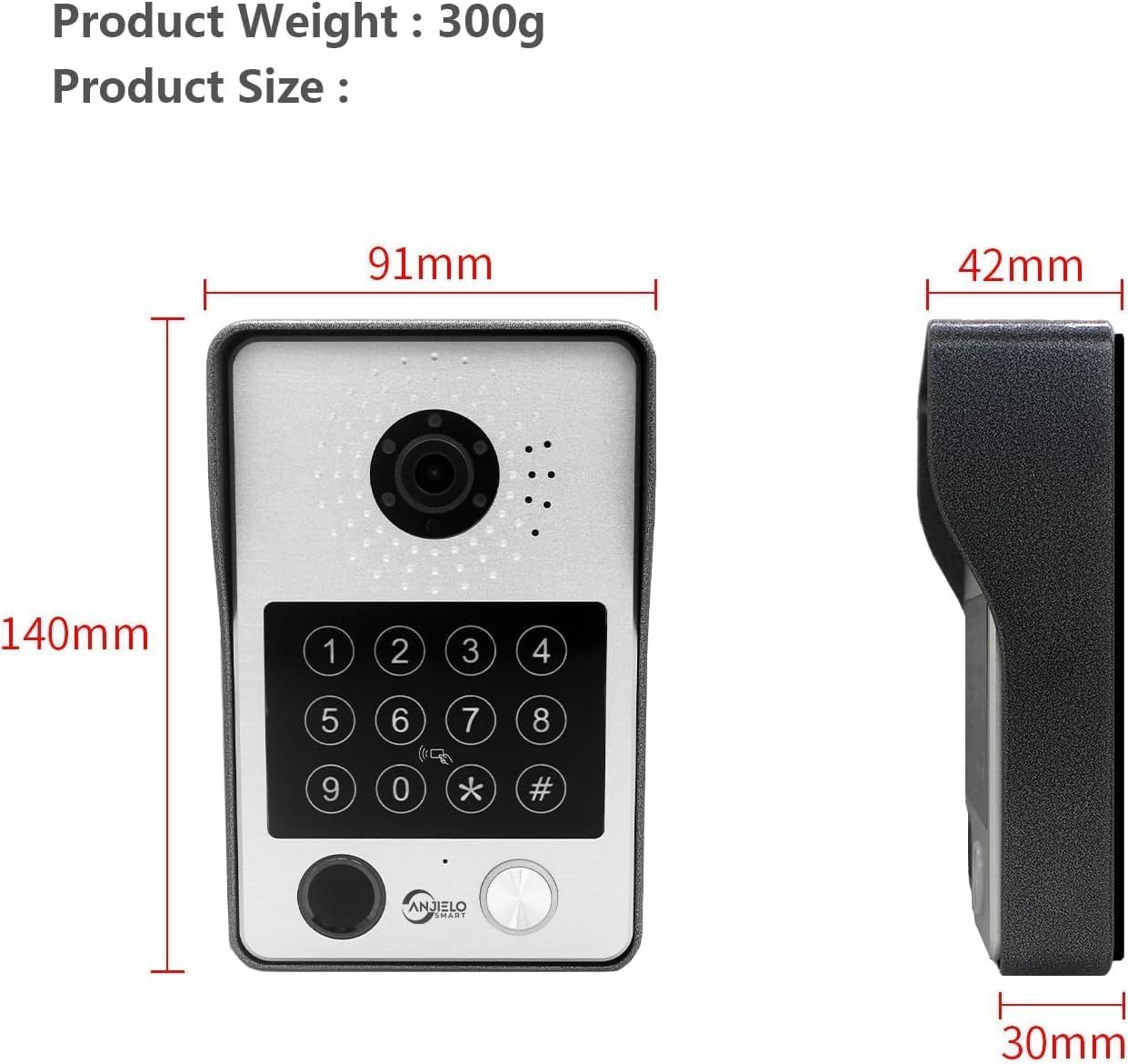 WiFi Wired Video Doorbell System,7 Inch High-Definition Monitor +Ring Camera,Remote/ID/Password/Fingerprints Unlock,Night Vision,Two-Way Intercom for Villa Home Apartment (2 Doorbell+4 Monitor)