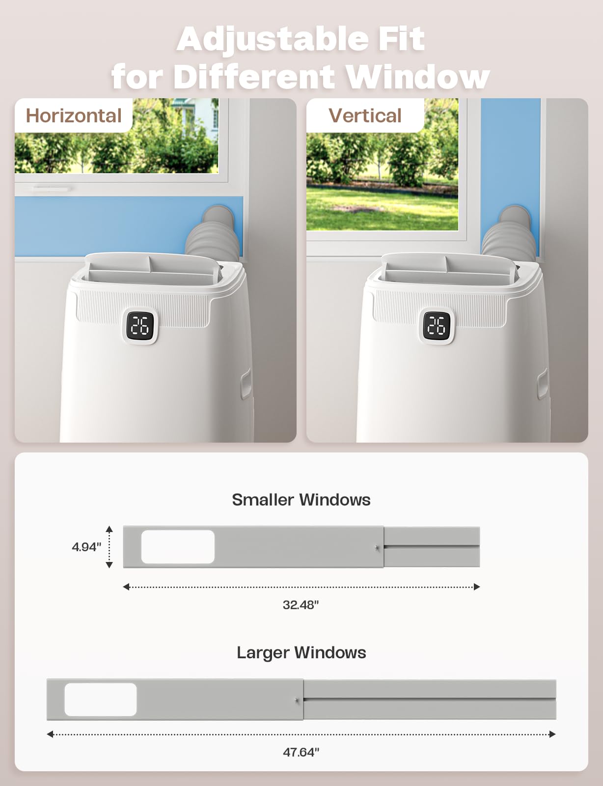 Portable Air Conditioners, 14,000 BTU Portable AC Unit for Room up to 650 Sq. Ft, 3 in 1 Small AC Unit with 24H Timer Smart Sleep Mode, Smart Stand up Air Conditioner for Bedroom Kitchen Garage
