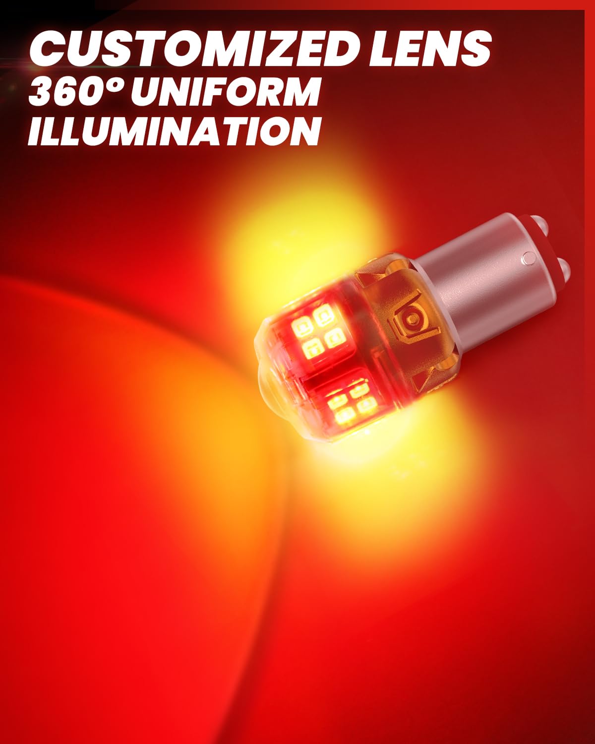 LASFIT 1157 LED Bulb, Red, 500% Super Bright, Model L2-1157R, Replacement for Brake Light, Tail Light, 2pcs