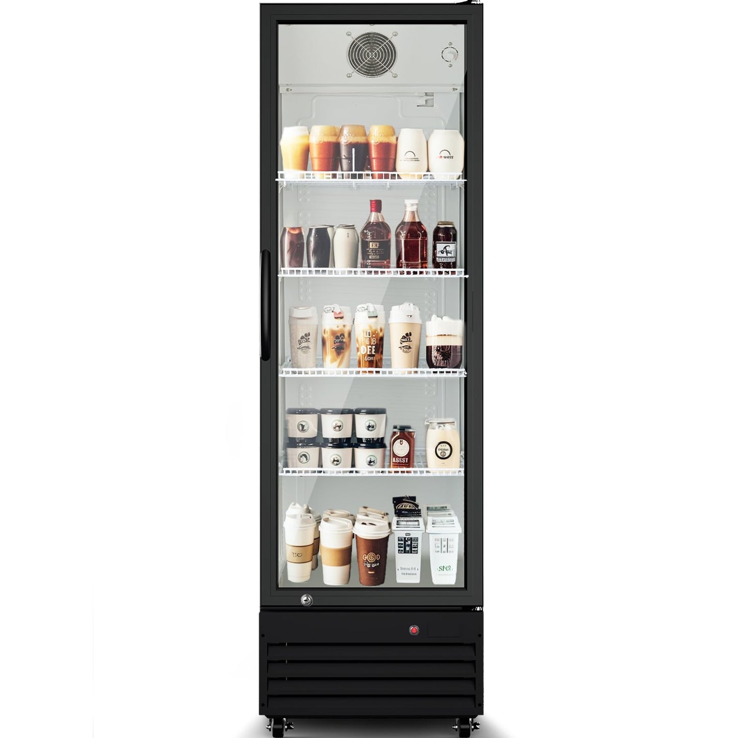 BODEGA BODEGACOOLER 12.5 Cu.Ft Commercial Fridge with Glass Door Display Refrigerator, Upright Beverage Fridge & Drink Fridge Merchandiser Refrigerator for Convenience Stores & Retail Drink Display