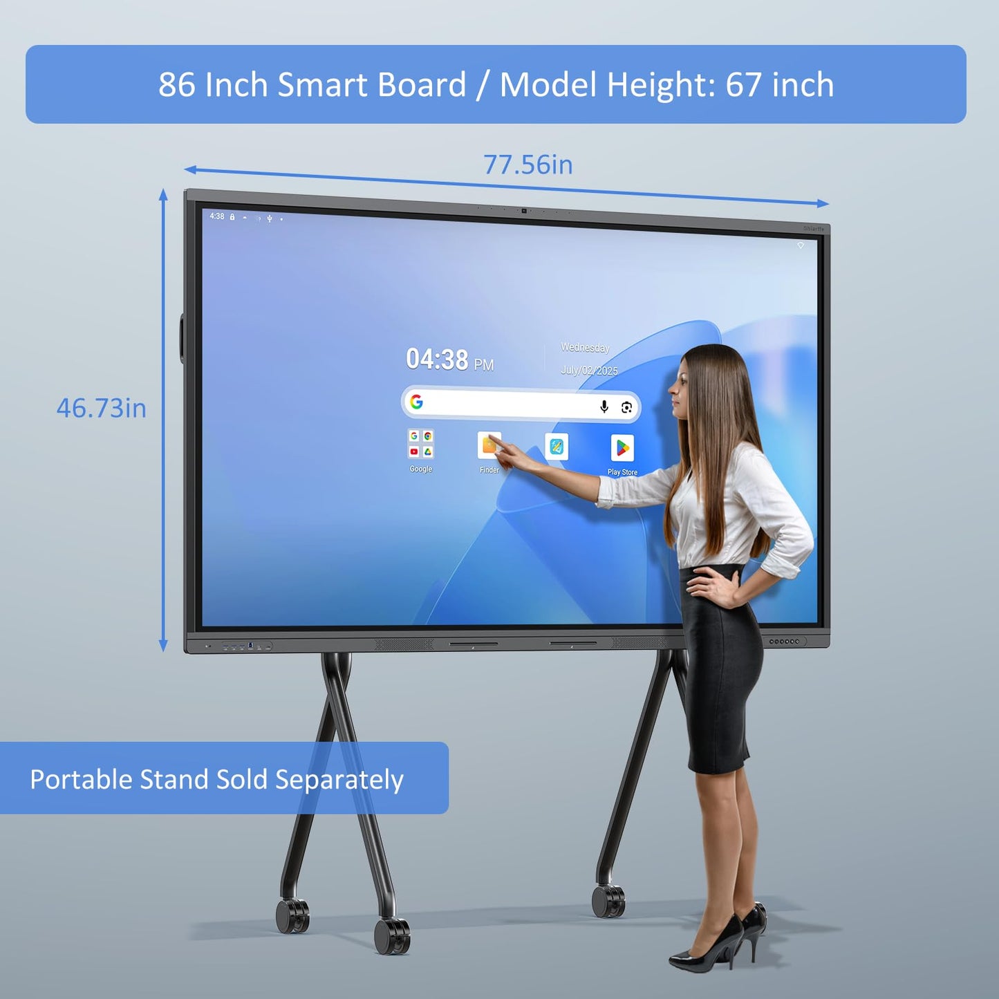 Shiarffe X5 Smart Board 4K 86 Inch Interactive Whiteboard