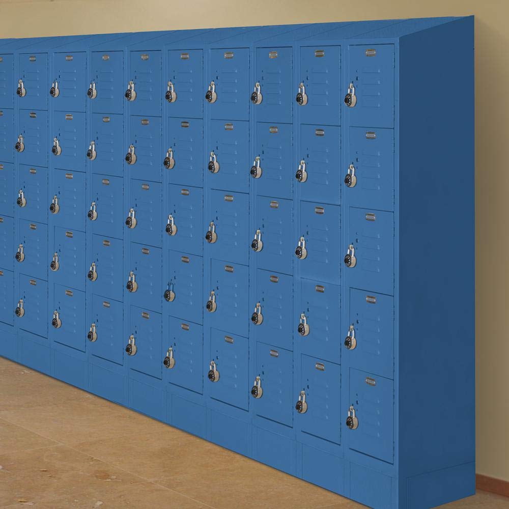 Salsbury Industries 53365BL-U Triple Tier 45-Inch Wide 6-Feet High 15-Inch Deep Unassembled Extra Wide Standard Metal Locker, Blue