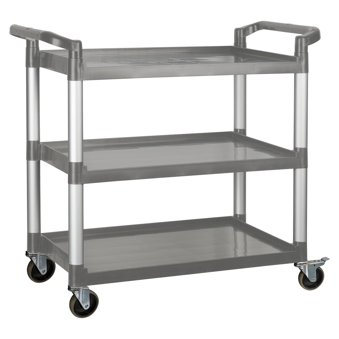 Winco Heavy-Duty Utility Cart, 3 Shelf, 400 Lb Capacity, Gray