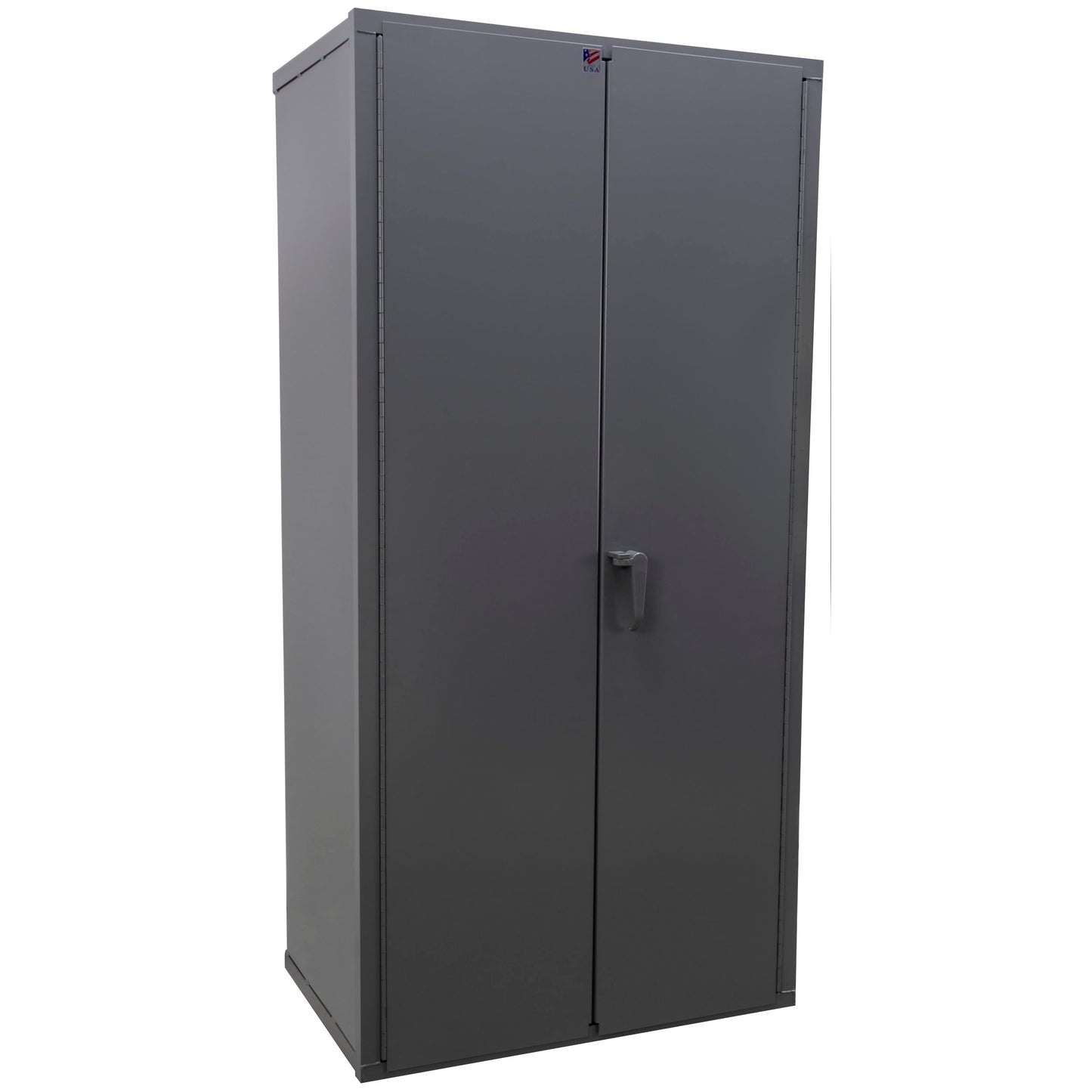 Jamco Extra Heavy Duty Steel Storage Cabinet with Solid Lockable Doors, 14-Gauge All-Welded Metal Cabinet, 4 Adjustable Shelves, 7,200 lbs Capacity, 24" D x 36" W x 74" H, Gray