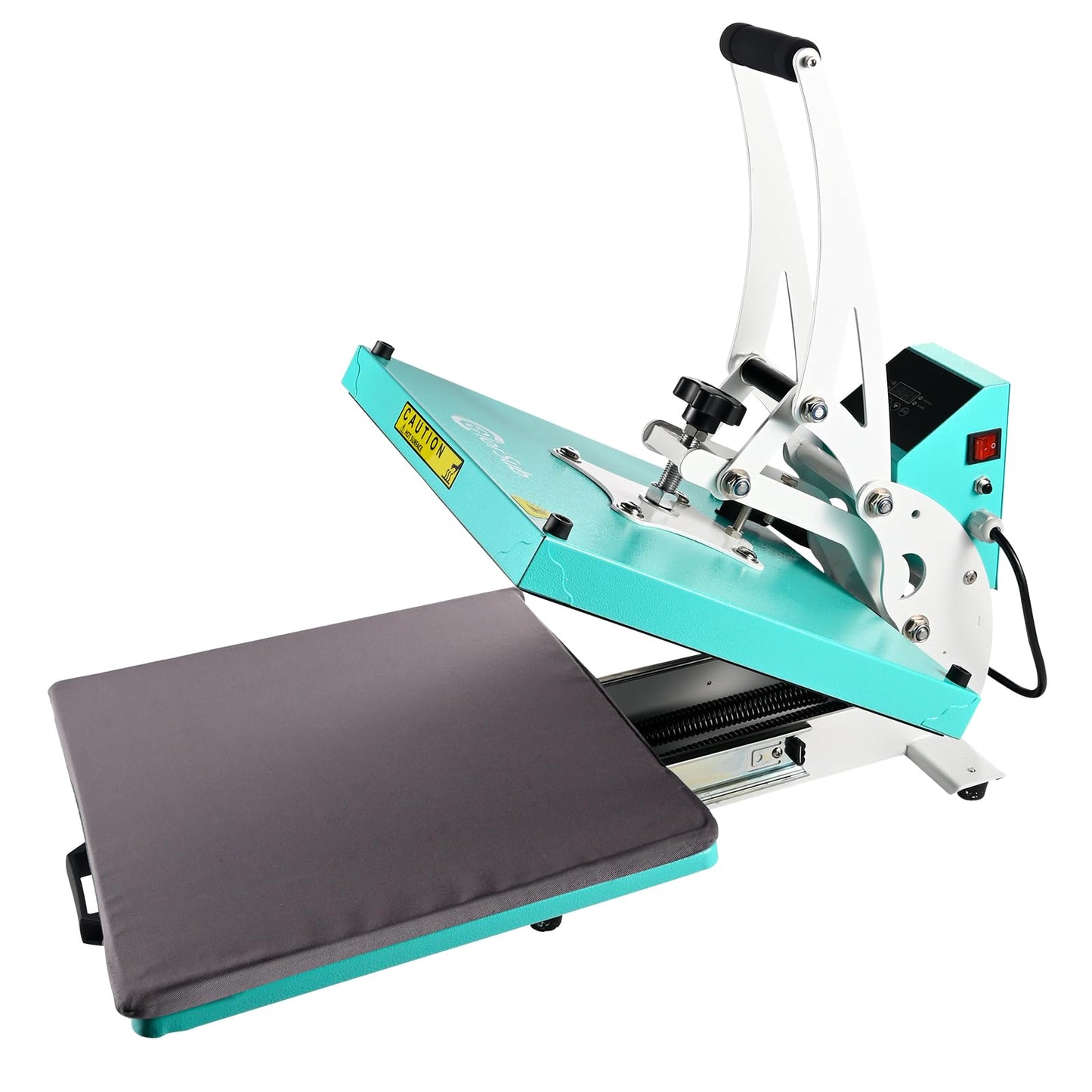 ColorSub 15x15 Heat Press for T-Shirt with Slide Out Drawer, Sublimation Heat Press Machine, Teal