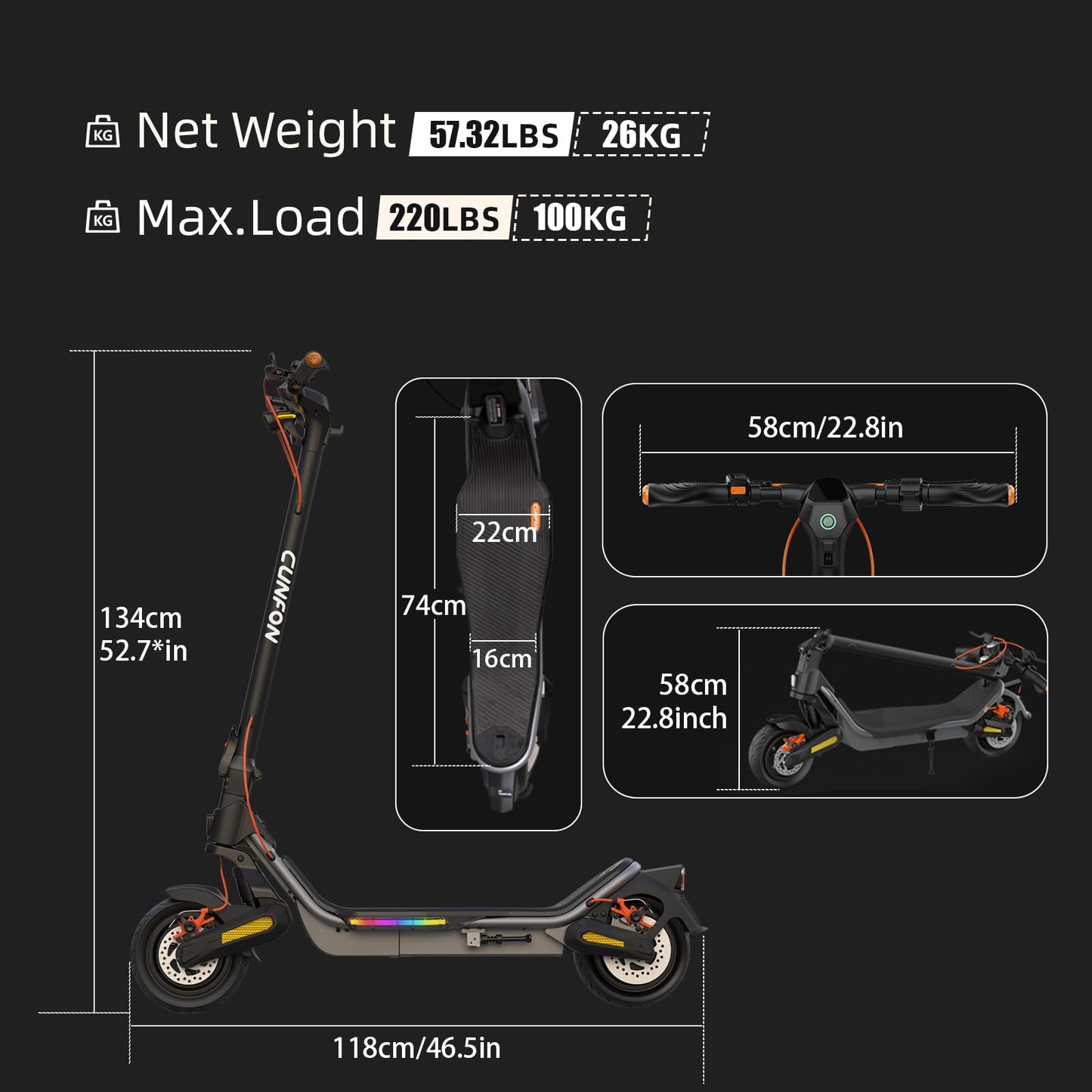 Electric Scooter- Electric Scooter for Aults,1000W Peak Motor, up to 25MPH & 25-35Miles Range,Foldable E-Scooter for Adult&Teens with 9.5" Tubeless Tires, 220lbs Load,Turn Signals