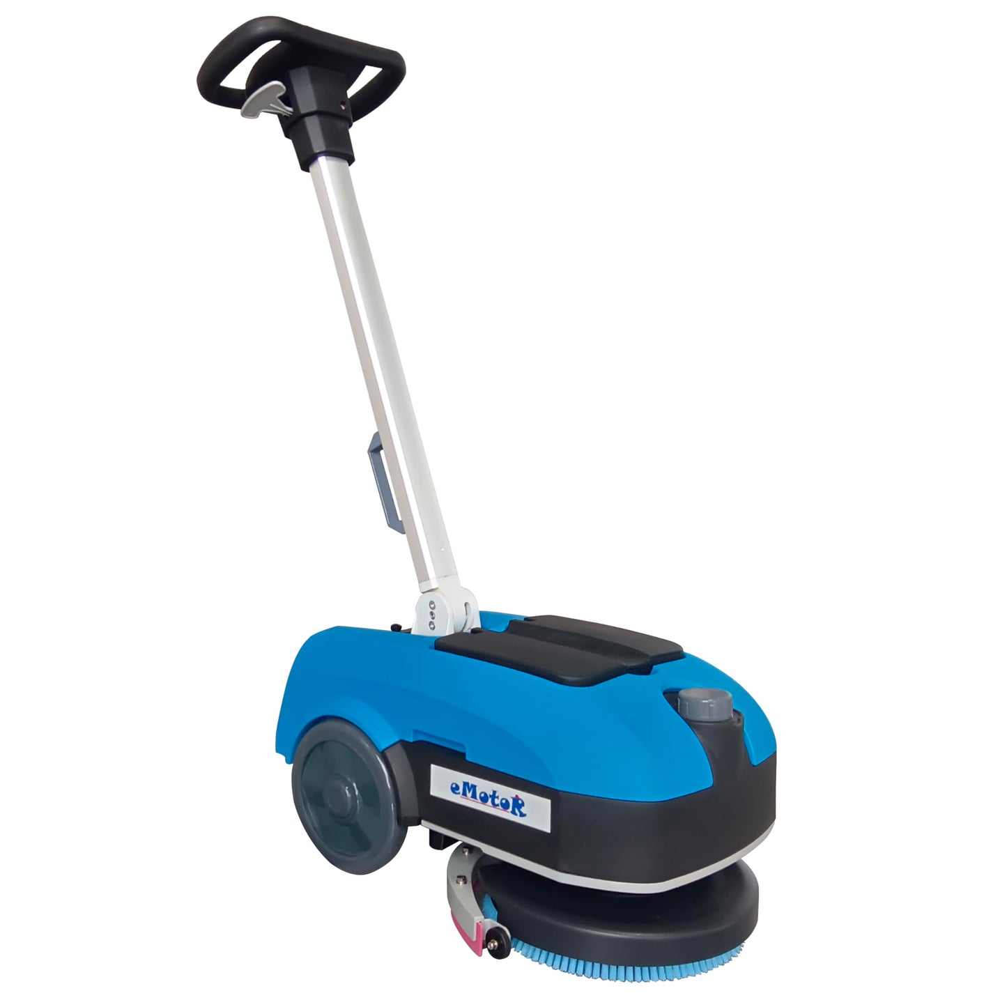 HiBuyer Emotor 11'' Walk Behind Floor Scrubber Machine, Powerful 200W Motor with 24V 12Ah Batttery Powered,180 Degree Rotation Brush(Push Forward/Backward) for Office Restaurant Kitchen