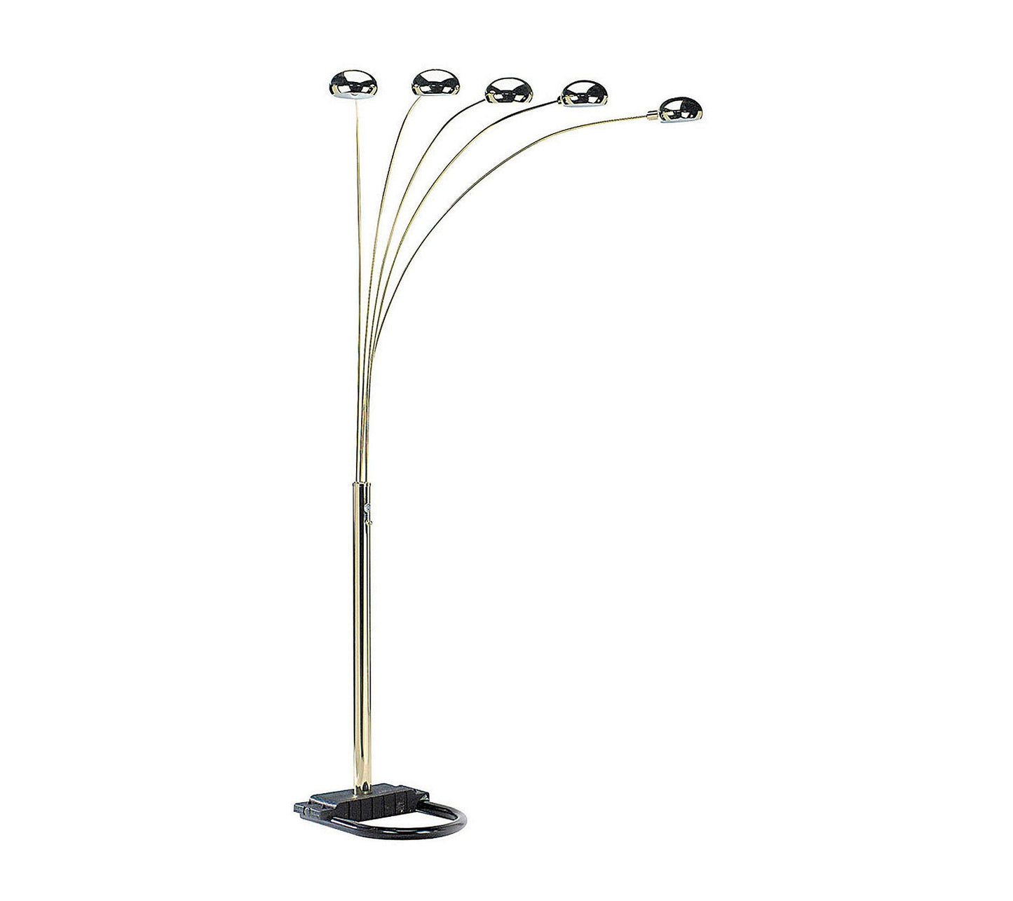 ORE 6962G 5-Arm Arch Floor Lamp, Metal, Polished Brass, 84in x 45in x 45in