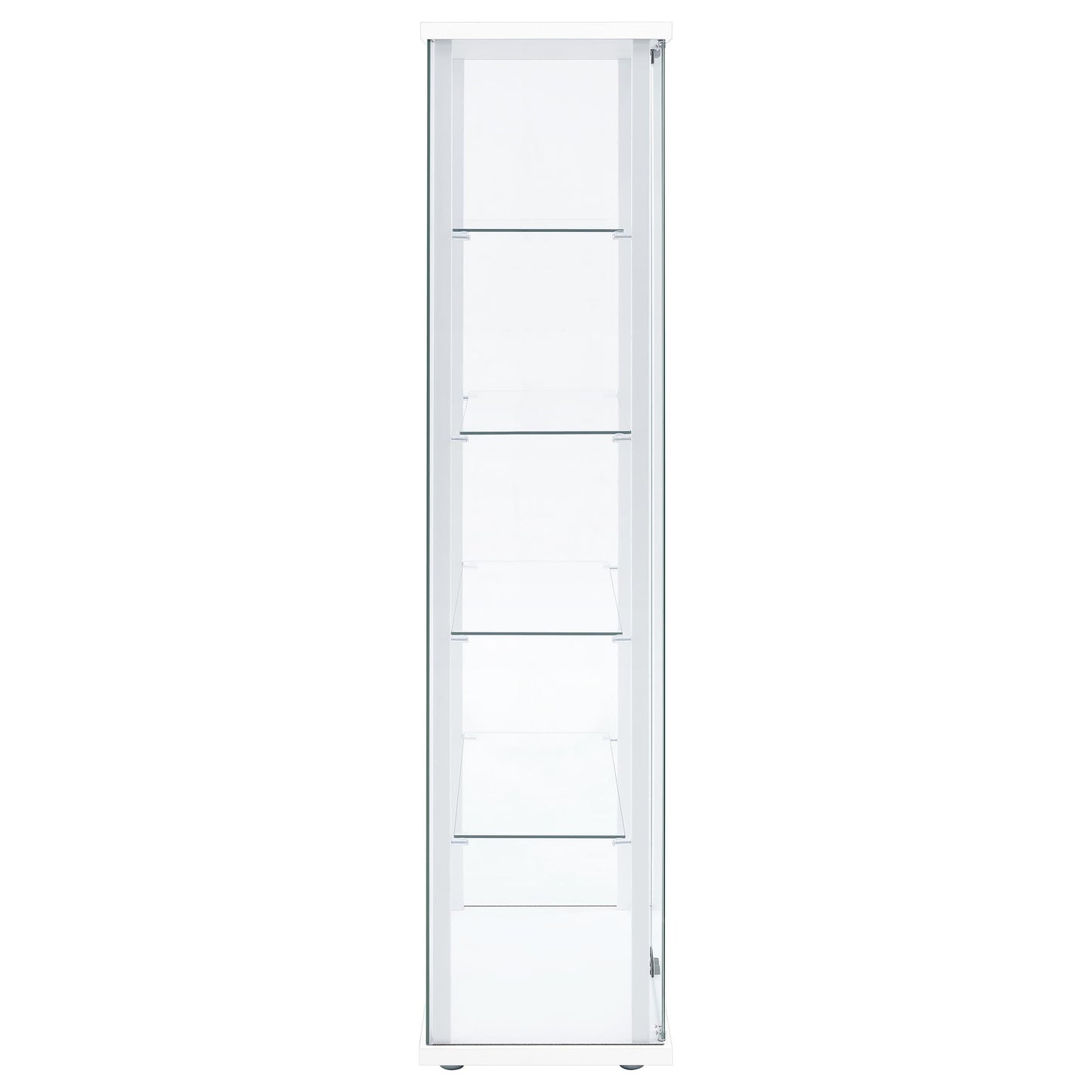 Coaster Home Furnishings - Delphinium - Glass - 4-Shelf Curio Cabinet with Wood Top and Base, Two Doors, and Chrome Hardware - Living Room - 64-Inch - White - 950170WHT