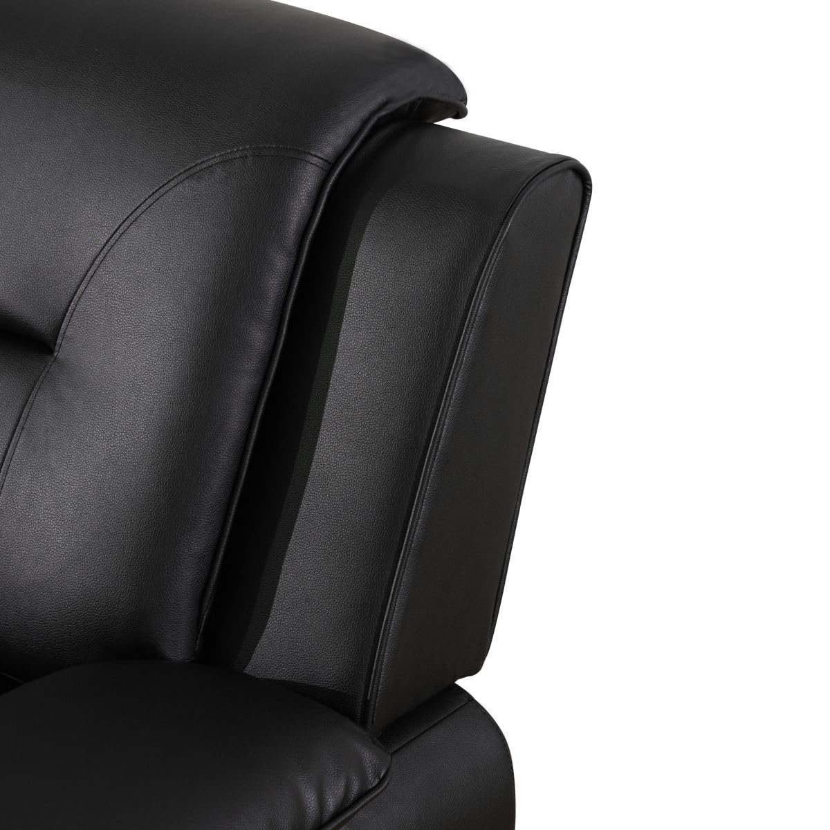 UOCFYK Lounge Comfy Faux Leather Sofa Modern Loveseat Couch for Small Living Room/Dorm/Bedroom/Office/Apartment for Small Spaces, (Black-2, Two-Person Seat)
