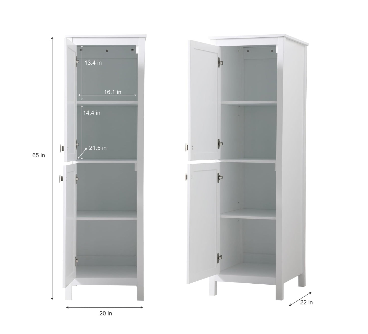 ARS Concepts 65" Storage Cabinet, MDF, White