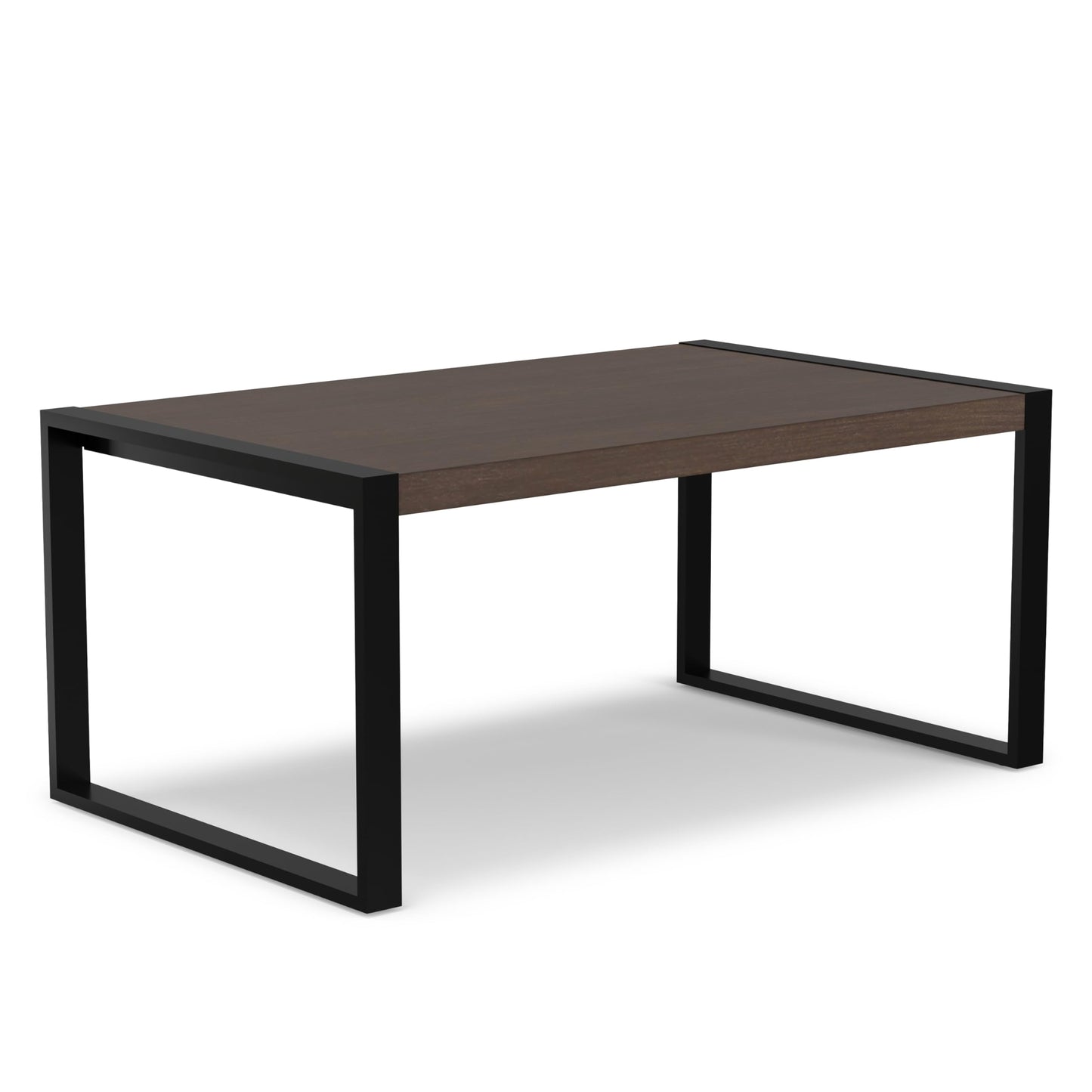 SIMPLIHOME McKenzie Dining Table - 66 inch Wide Solid Mango Wood Rectangular Table in Smoky Grey, Modern Industrial Style for Dining Room or Kitchen with Black Powder-Coated Iron Legs, Seats 4