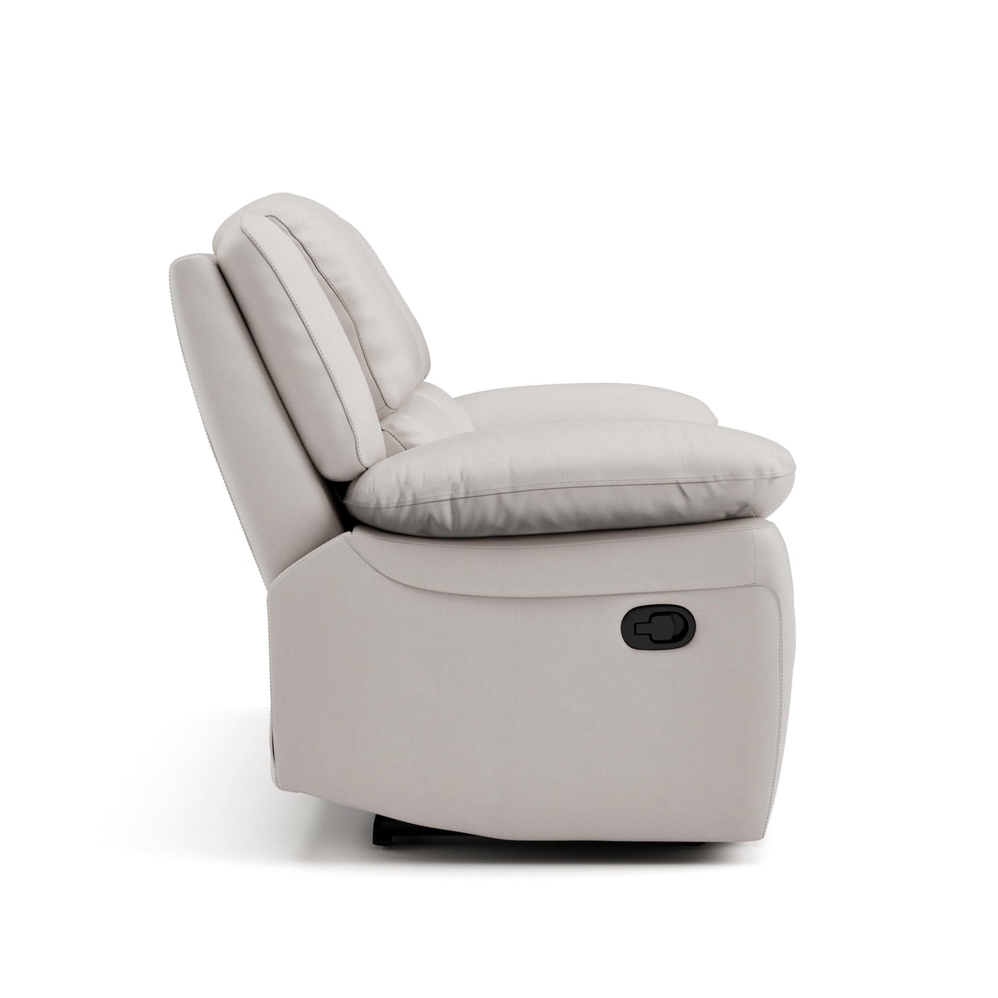 Furniture of America Sorin Modern Leather Recliner Loveseat with Pillow Armrests and High Density Foam, Reclining Sofa, Comfortable Couch for Living Room, Office, FSC Certified, Off-White