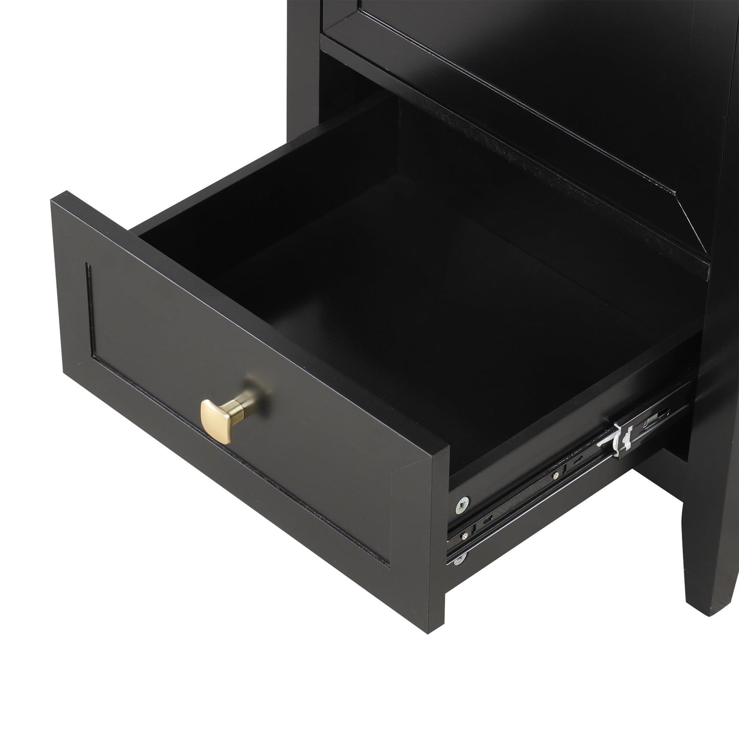 20" Bathroom Vanity with Ceramic Sink Top Set, Multi-Functional Storage Cabinet with Rack Organizer and Drawer, Soft-Closing Door, Solid Wood Frame, Black