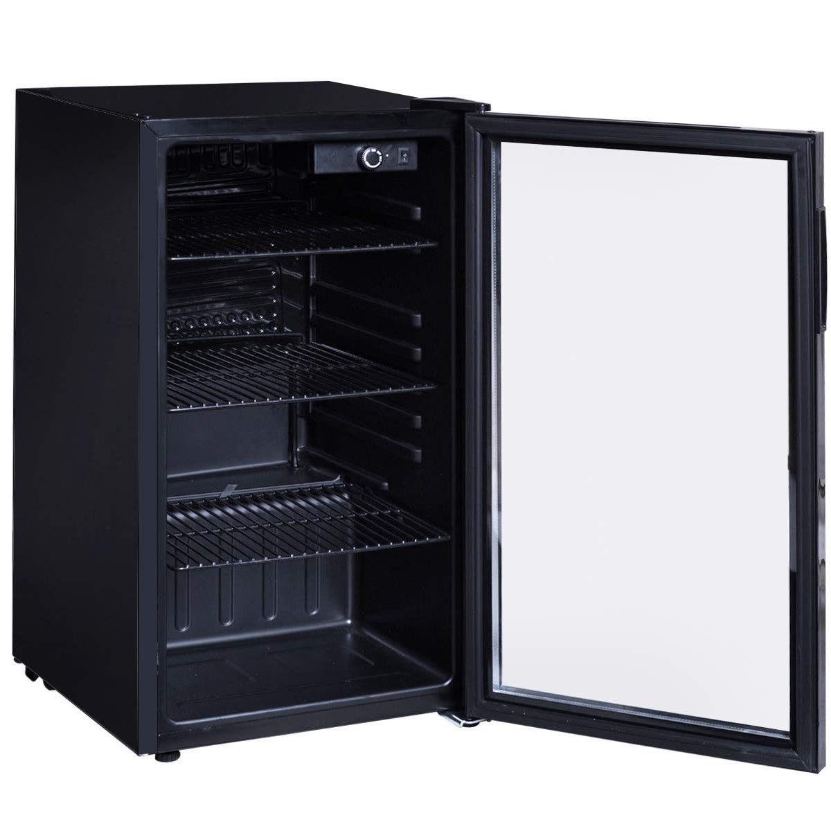 countertop freestanding beverage drink chiller refrigerator mini fridge beer wine cooler, 18.5’’ x 17.5’’ x 19.5’’ (L x W x D), Black