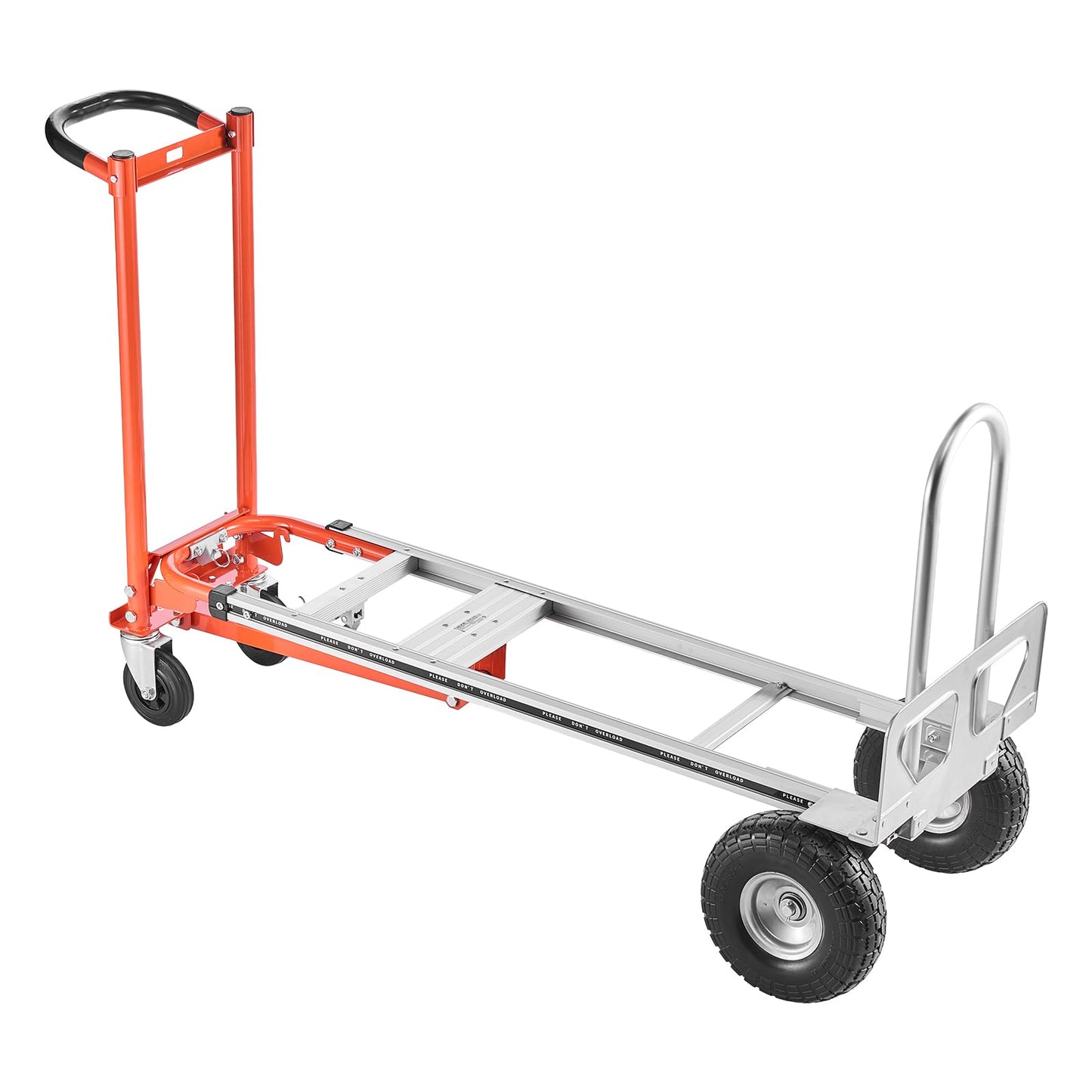 VEVOR 4 in 1 Hand Truck, 1000 lbs Load Capacity for 4-Wheel Mode, Convertible Hand Truck Dolly with Non-Slip Handle & Wheels, Aluminum Alloy Portable Trolley Dolly for Moving Home, Office, Warehouse