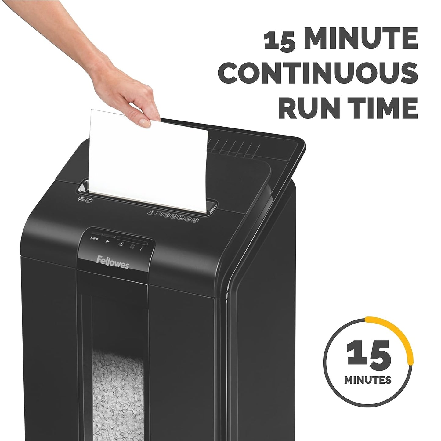 Fellowes AutoMax Micro-Cut 100M Commercial Office Auto Feed 2-in-1 Paper Shredder with 100-Sheet Capacity, Black