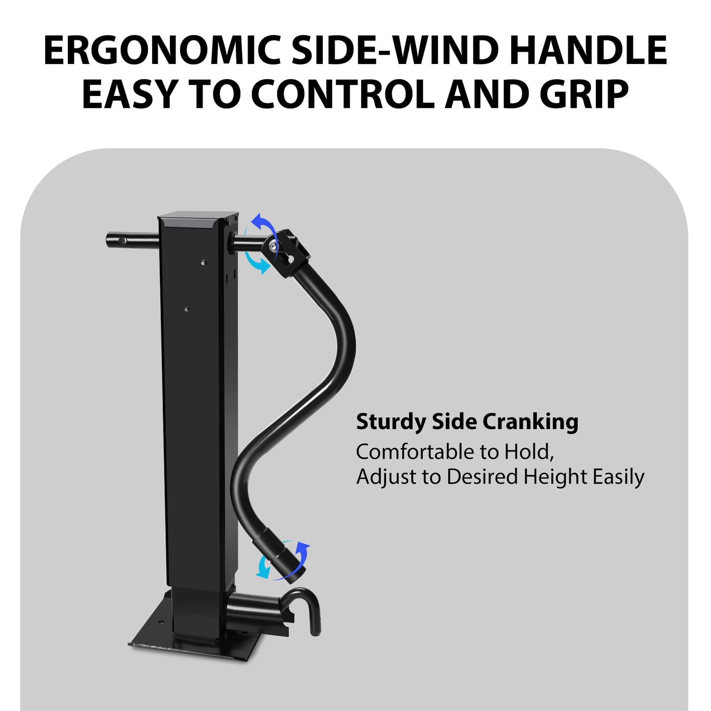 POLESTAR 12000lbs Capacity Heavy-Duty Trailer Jack, Sidewind Square Direct Weld-on Jack, Side Pull Pin with Handle Crank, Adjustable Drop Leg, 26" Travel for Lift Utility Trailer, RVs, Campers, Boat