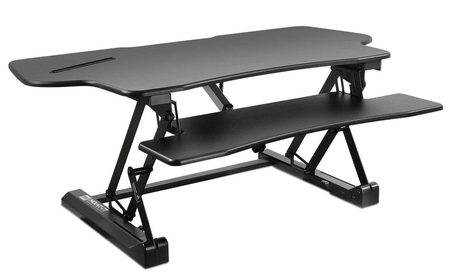 Mount-It! 48.5" Electric Standing Desk Converter for Dual Monitors, Motorized Sit Stand Electric Desk Riser with USB Port & Device Slot, Keyboard Tray, Adjustable Height Ergonomic Workstation, Black