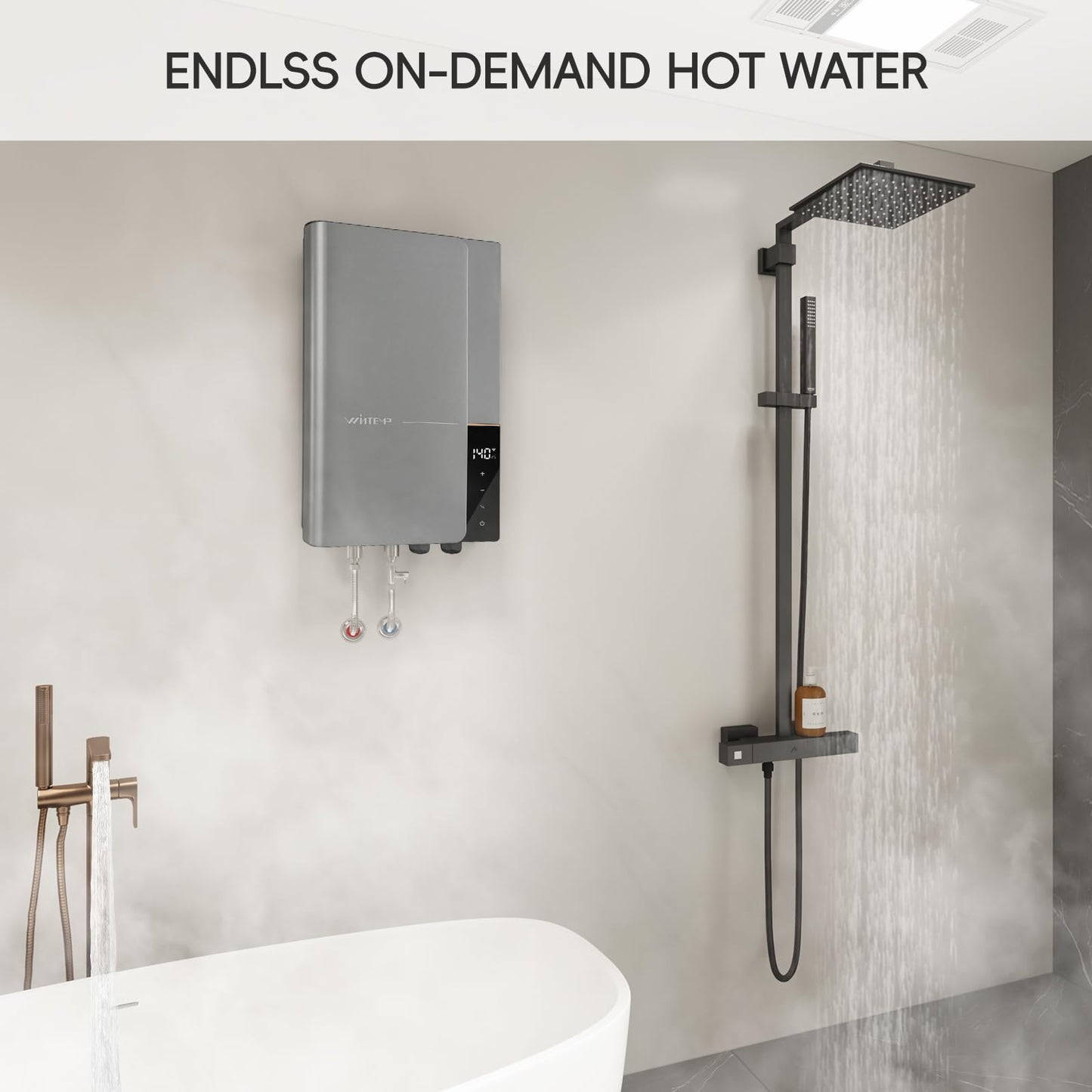 27kW 240V Tankless Water Heater Electric, Whole House, 6.3 GPM