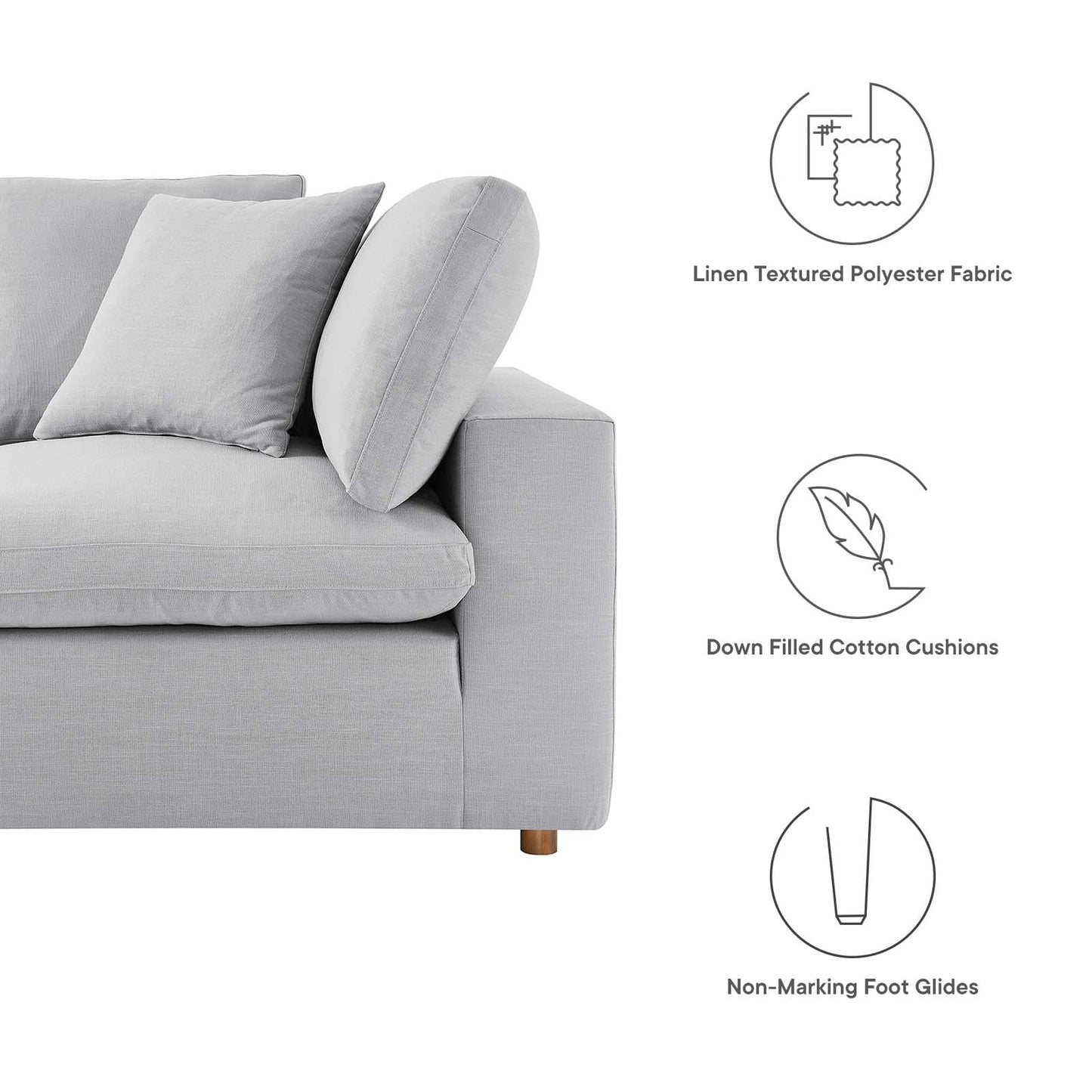 Modway Commix Down-Filled Overstuffed Upholstered Loveseat