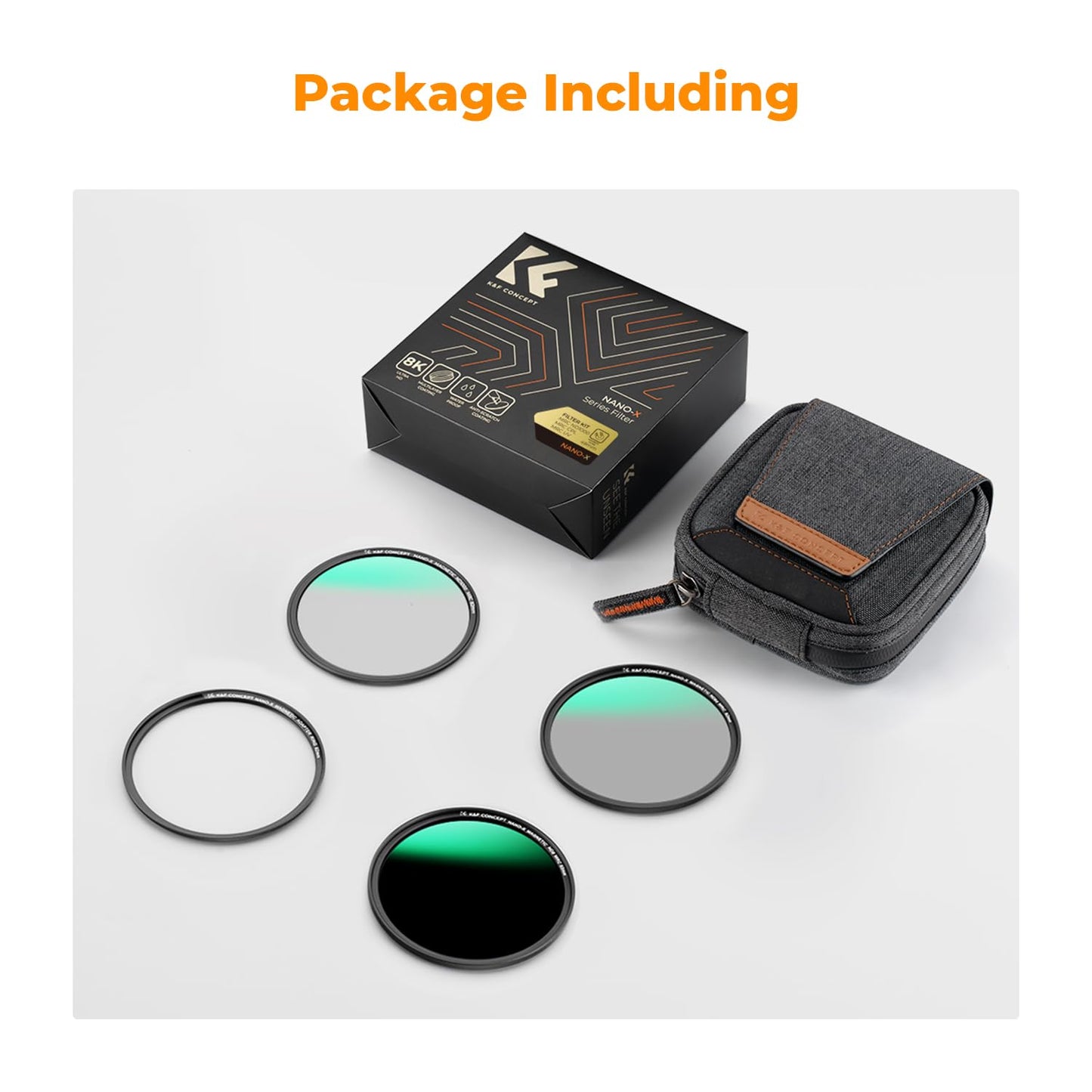 K&F CONCEPT 95mm Magnetic MCUV CPL Fixed ND1000 Magnetic Basic Ring 4-in-1 Lens Filters Kit with 28 Multi-Coatings for Camera Lens (Nano-X Series)