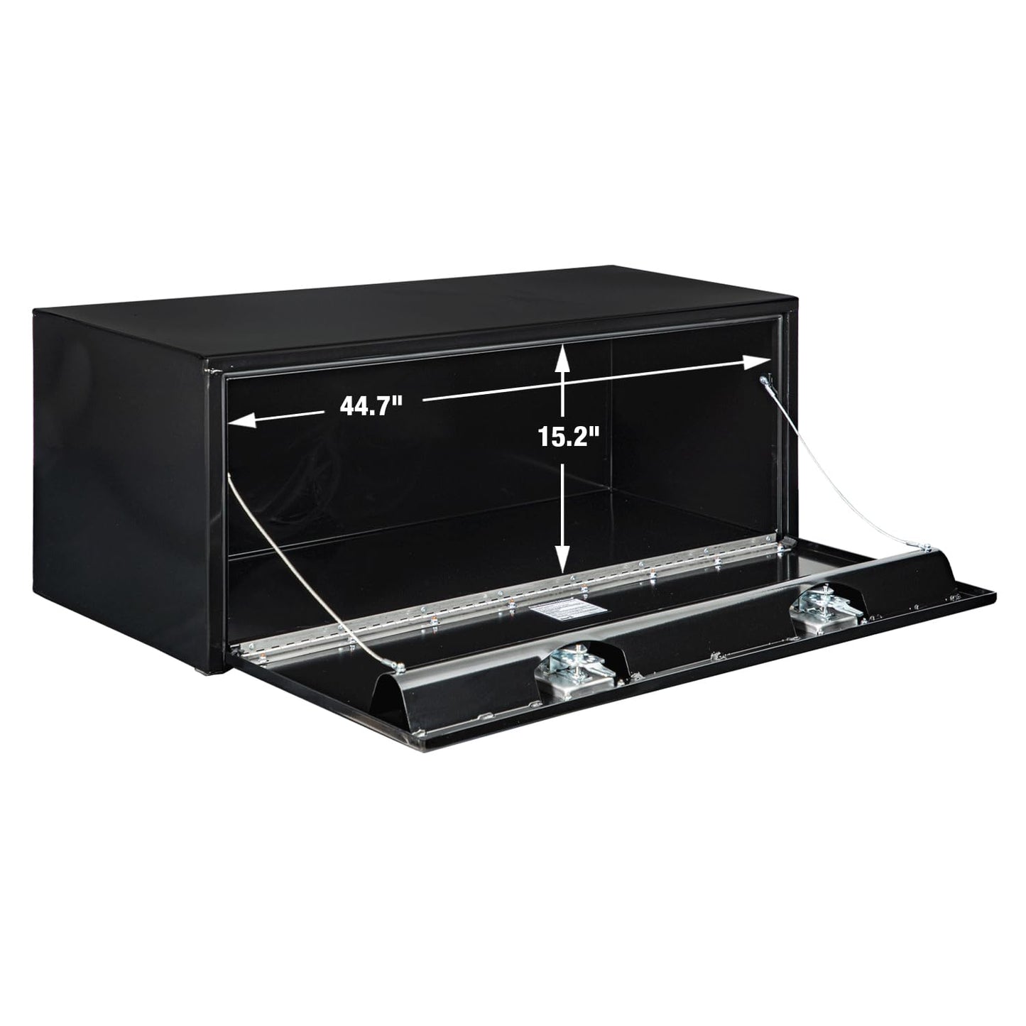 Buyers Products 1702310 Black Steel Underbody Truck Tool Box – 18 x 18 x 48 Inch - Truck Bed & Underbelly RV Storage Box, Locking T-Latch, Weather-Resistant, Heavy-Duty Flatbed Job Box, Made in USA
