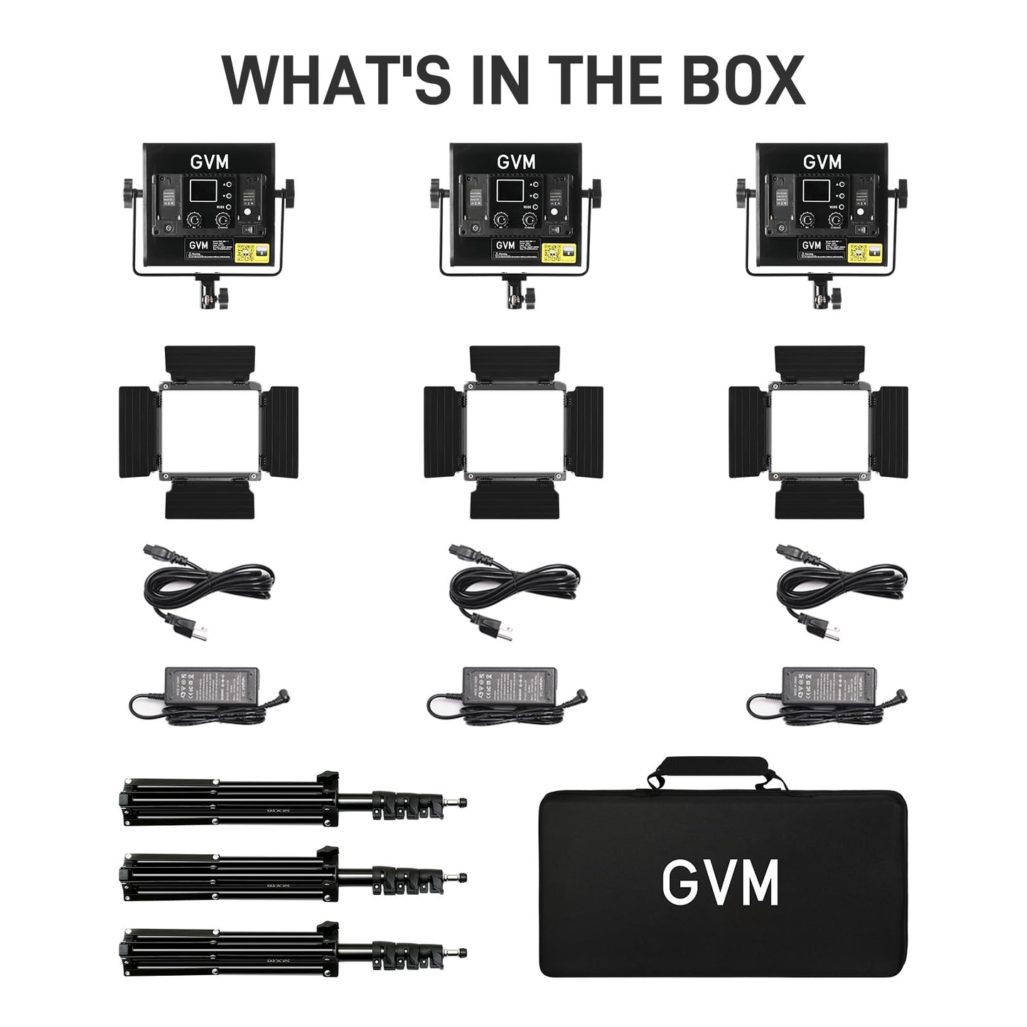 GVM RGB LED Video Light Kits, 800D 6X Upgraded Studio Lights with Optical Lens, Photography Lighting with 20 Scene Modes, Panel Lights with 19500 Lux/0.5m, Content, Filming, Portable, 3 Packs