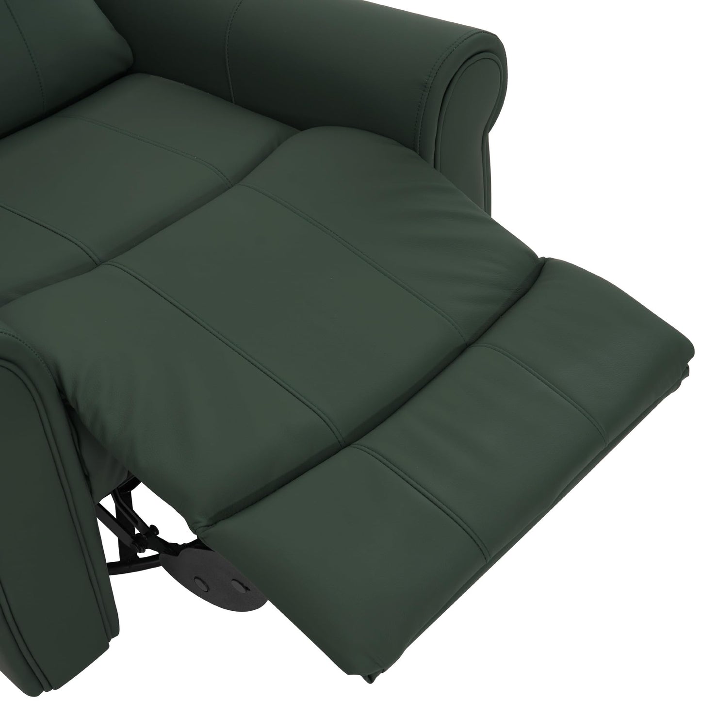 Christopher Knight Home Hayezi 270° Swivel Rocker Recliner, Massage and Heating Chair, PU Leather Living Room Manual Recliner with Dual Reclining Positions & Side Pocket, for Nursery Bedroom, Green