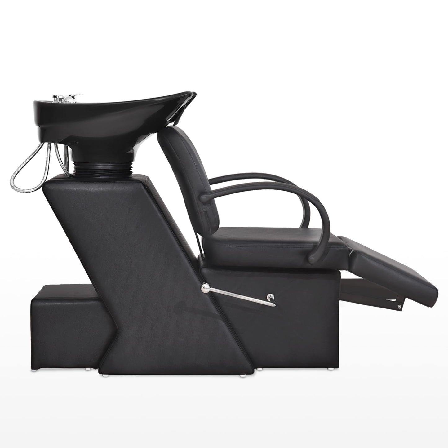 BarberPub Ceramic Bowl Shampoo Chair, Adjustable Backwash Sink, Hair Stylist Barber Chairs for Salon Beauty Spa Tattoo Unit Station 9051