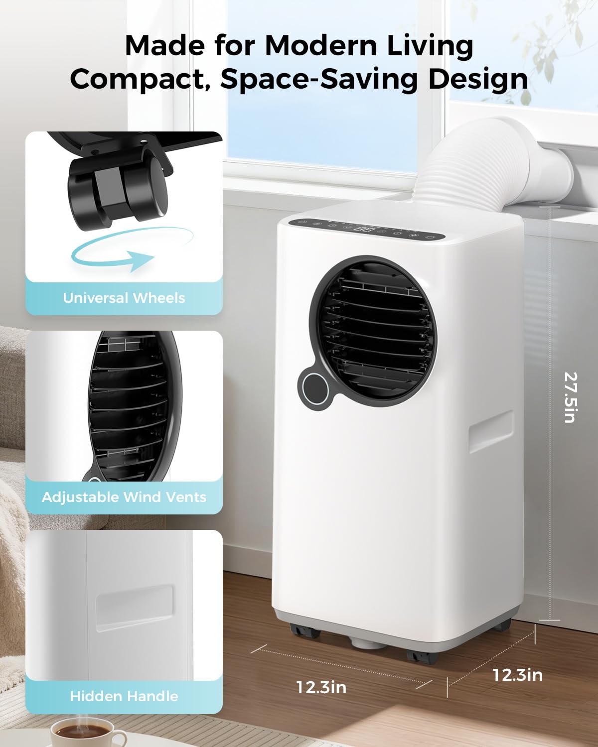 Portable Air Conditioners 16000 BTU 6-in-1 Smart AC Unit with WiFi App for Large Rooms up to 750 Sq. Ft., Quiet 45dB Sleep Mode 24H, Child Lock, Dehumidifier Fan, Perfect for Bedroom Home Office