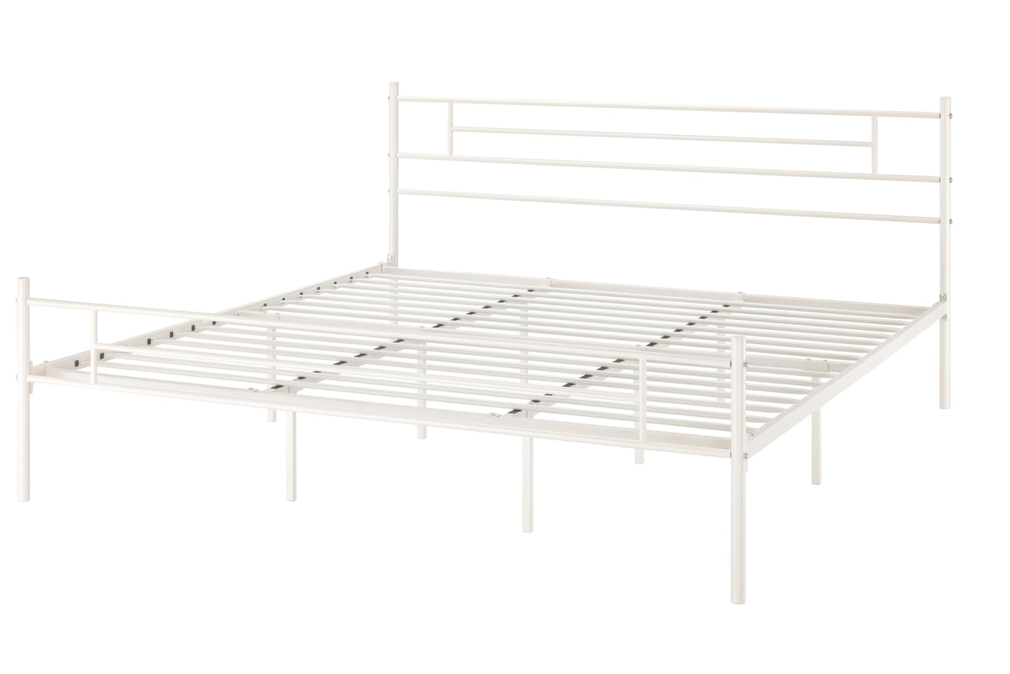 SHA CERLIN King Size Metal Platform Bed Frame with Modern Headboard and Footboard, Under Bed Storage Space, Noise Free, No Box Spring Needed,White,14 Inch