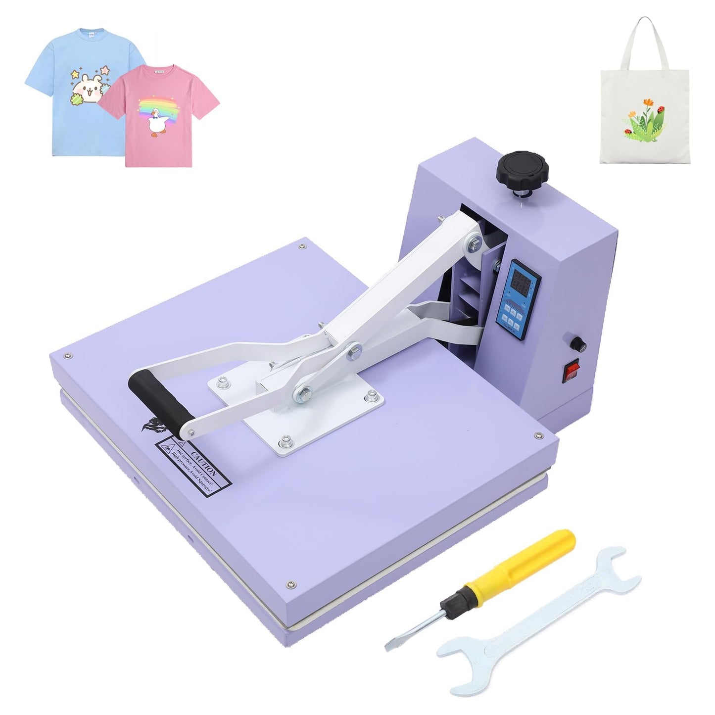 16x24 Heat Press, Digital Professional Press Machine, Fast Heating, Industrial Quality with Adjustable Pressure Industrial Digital Heat Transfer Machine for T-Shirt, Purple