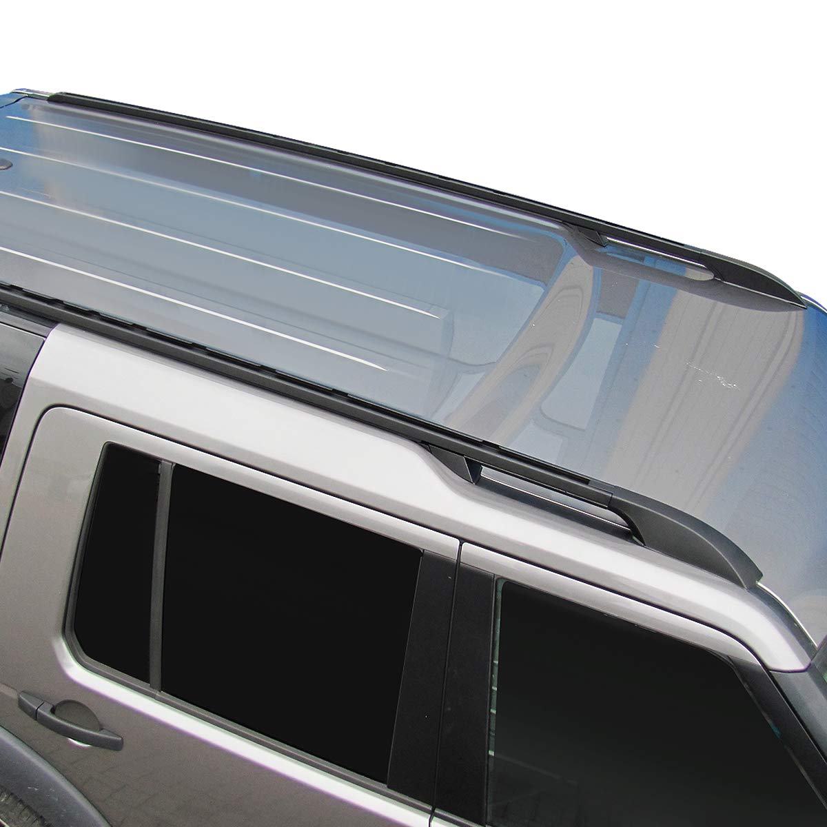 DNA Motoring ROOFR-W-010 Pair Aluminum Roof Rack Side Rail Bars Compatible with 10-16 Land Rover LR4 / 05-09 LR3,Black