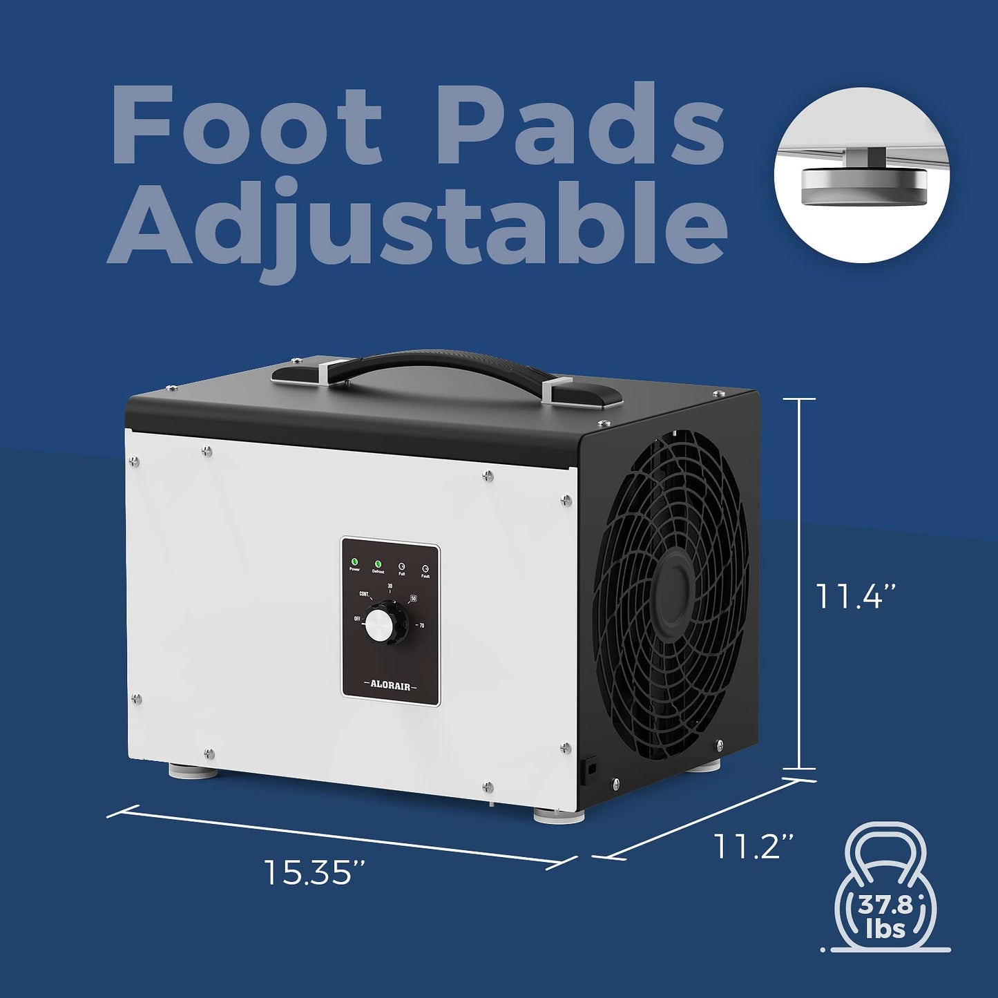 ALORAIR 70 PPD Crawl Space Dehumidifier, Crawlspace Dehumidifiers Commercial Dehu for Home and Basements, Compact, Portable, Auto Defrost, Memory Starting, cETL