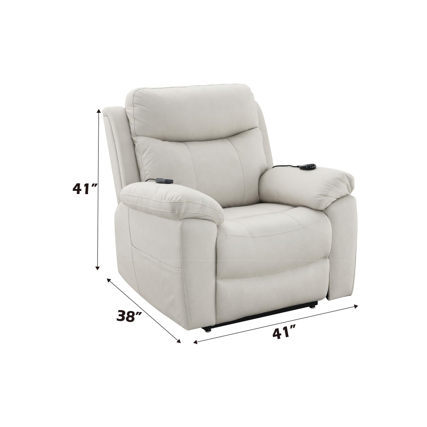 Acme Chriki Microfiber Upholstered Power Recliner with Lift & Massage in Beige