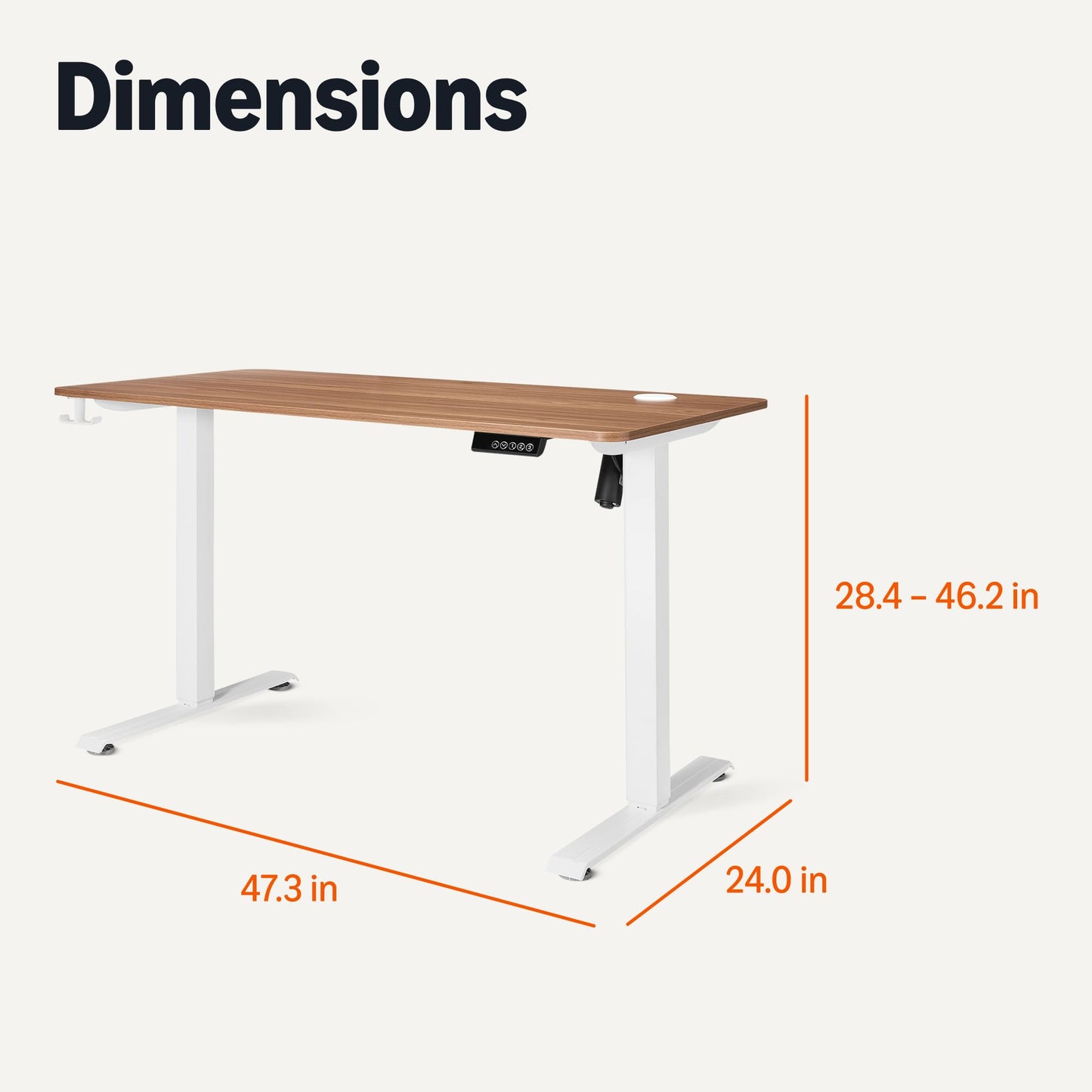 Amazon Basics Electric Standing Desk, Height Adjustable Home Office Desk with Quiet Motor and Multiple Presets, White/Oak Effect