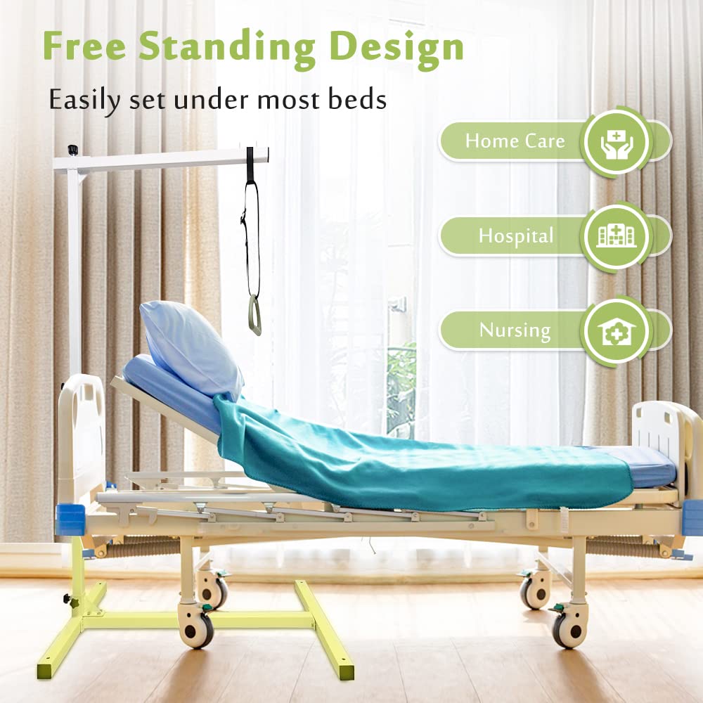 Mybow Trapeze Bar for Bed Mobility Aids, Bedside Pull Up Bar, Bed Lift for Elderly Seniors Transfer Rail, Medical Trapeze for Hospital Bed Standing Helper, Handicap Bariatric Bed Handle