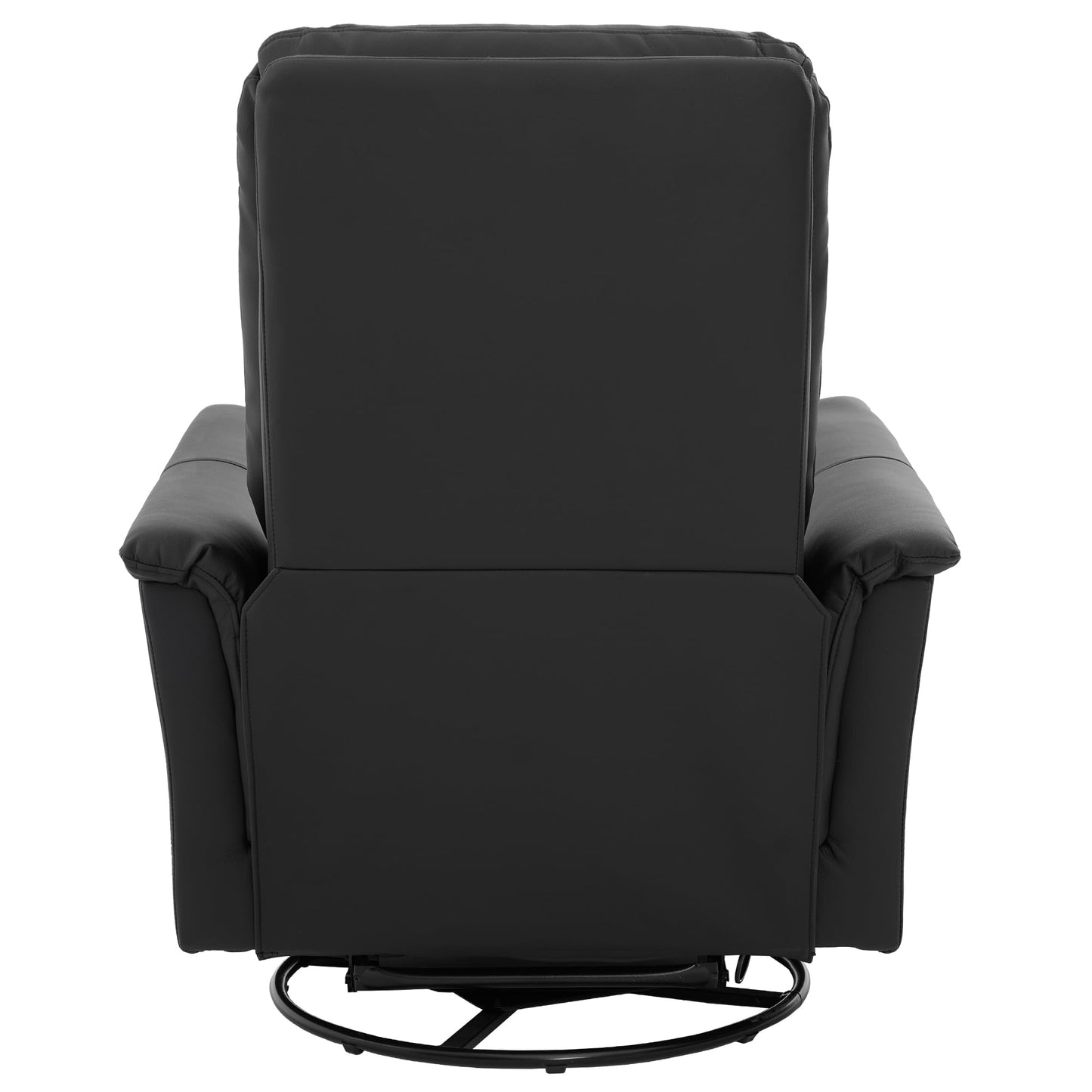 Merax Manual Recliner Chair Rocking & 270° Swivel Recliner with 8-Point Massage Function and Adjustable Backrest, Brown PU Leather Recliner for Living Room, Nursery, Bedroom, Black